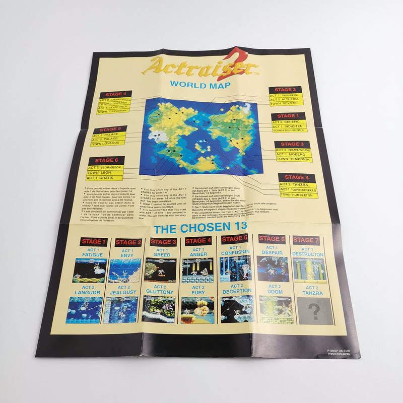 Super Nintendo Spiel :  Actraiser 2 mit Poster | Snes Game - OVP PAL EUR
