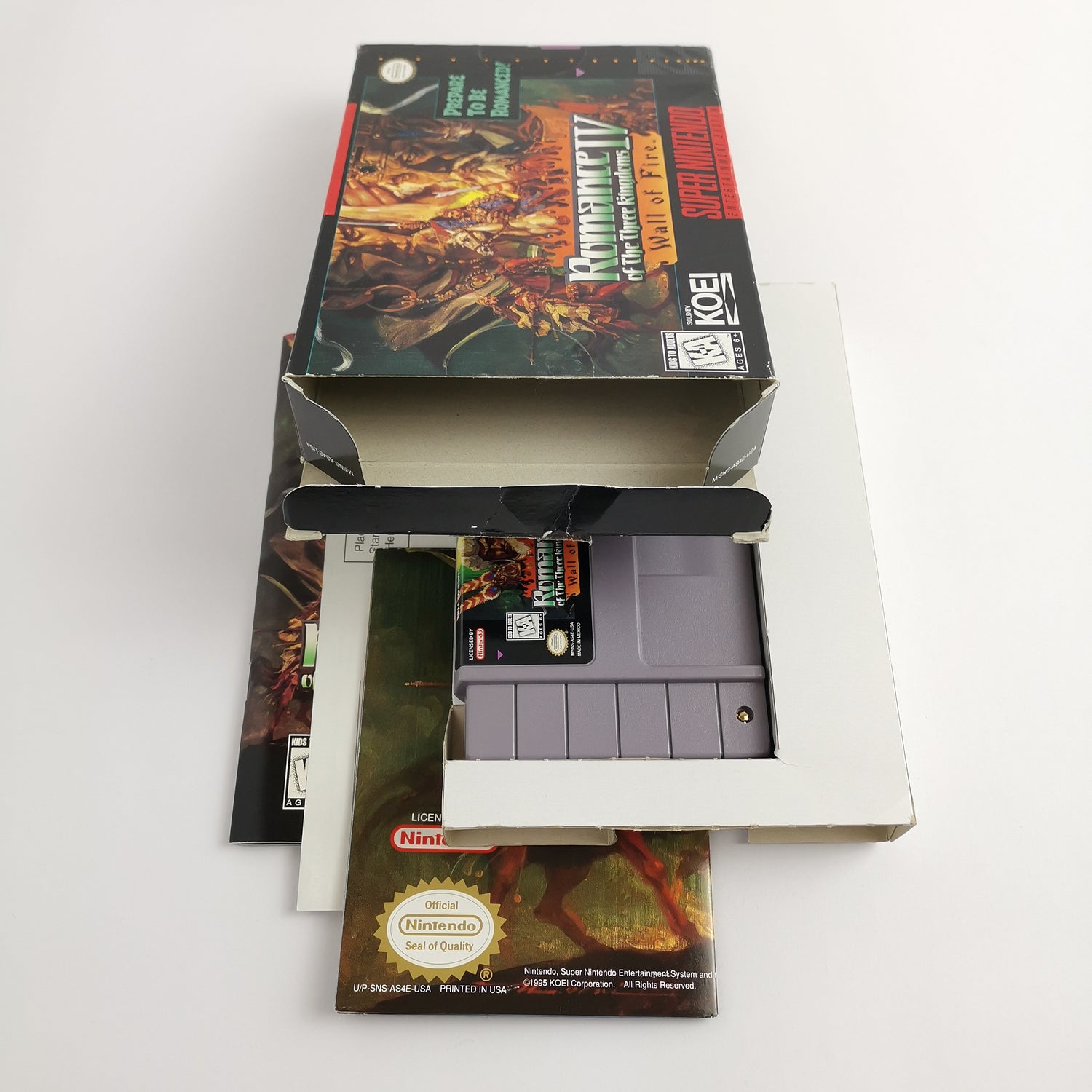 Super Nintendo Spiel : Romance of the three Kingdoms IV Wall of Fire + Guide OVP