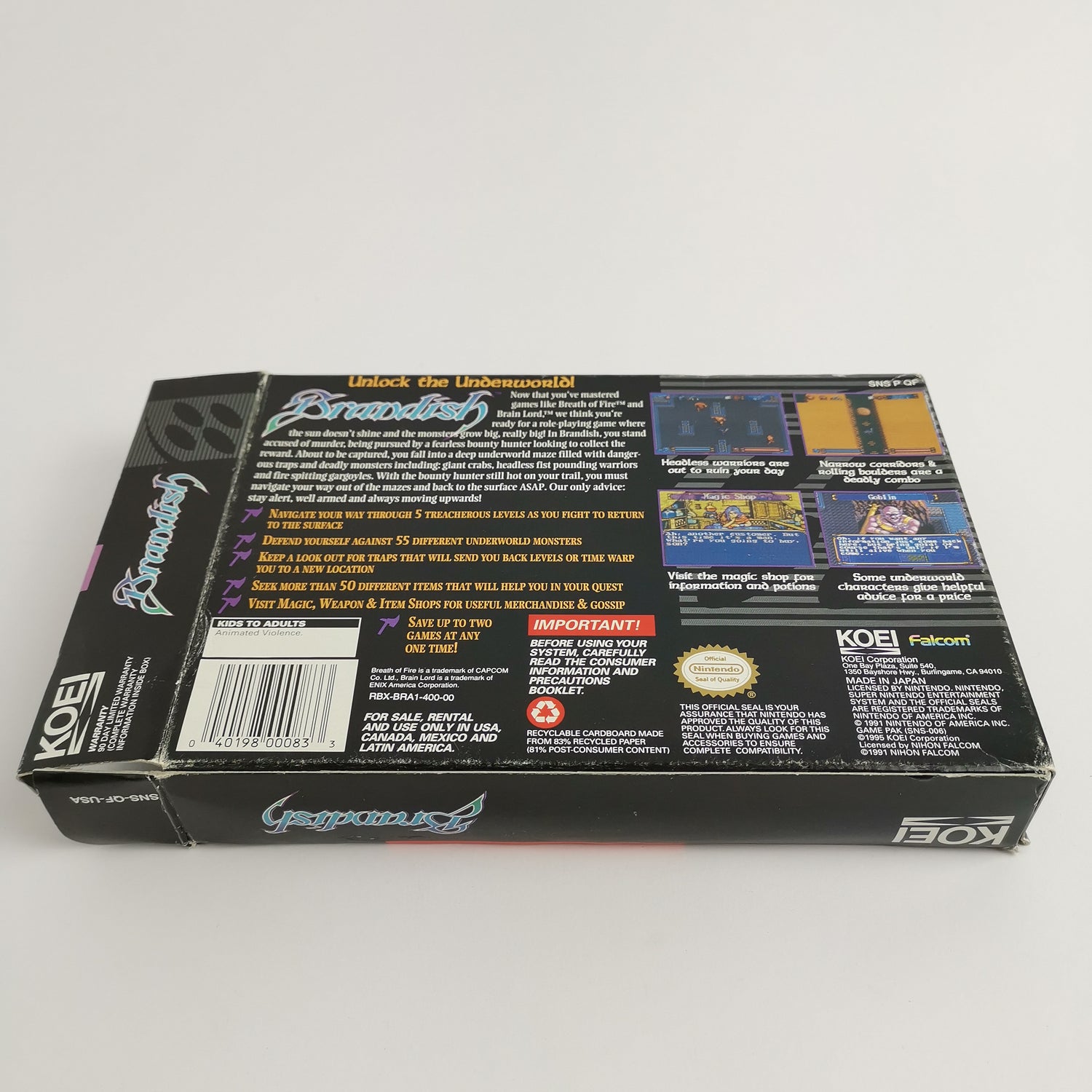 Super Nintendo Spiel : Brandish Unlock the Underworld | Snes Game - OVP NTSC USA