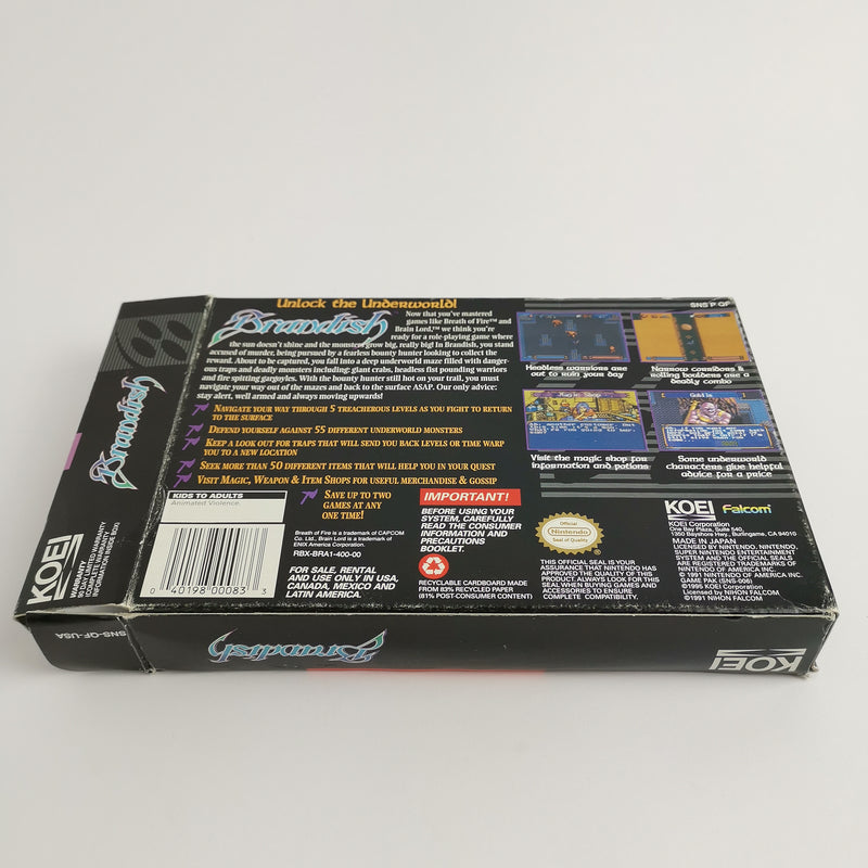 Super Nintendo Spiel : Brandish Unlock the Underworld | Snes Game - OVP NTSC USA