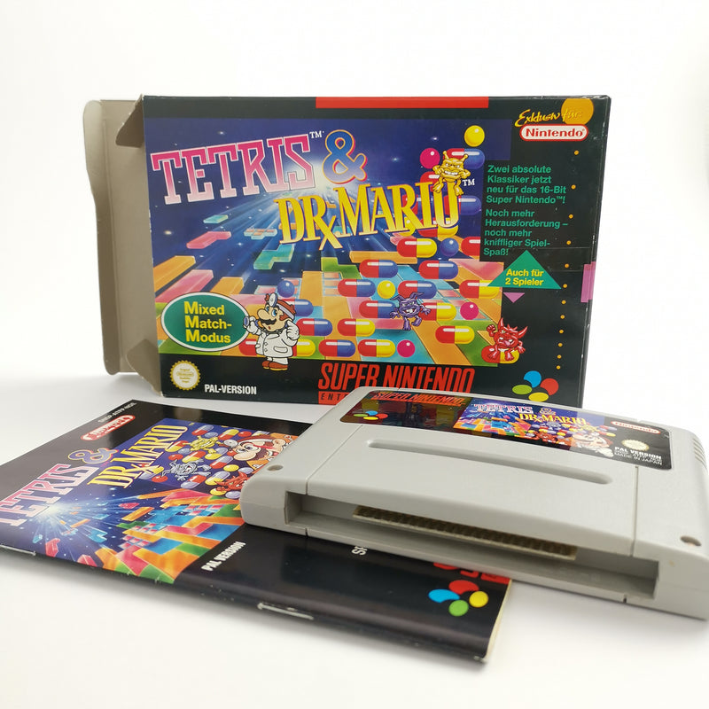 Super Nintendo Spiel : Tetris & Dr. Mario | SNES Game - OVP PAL-Version