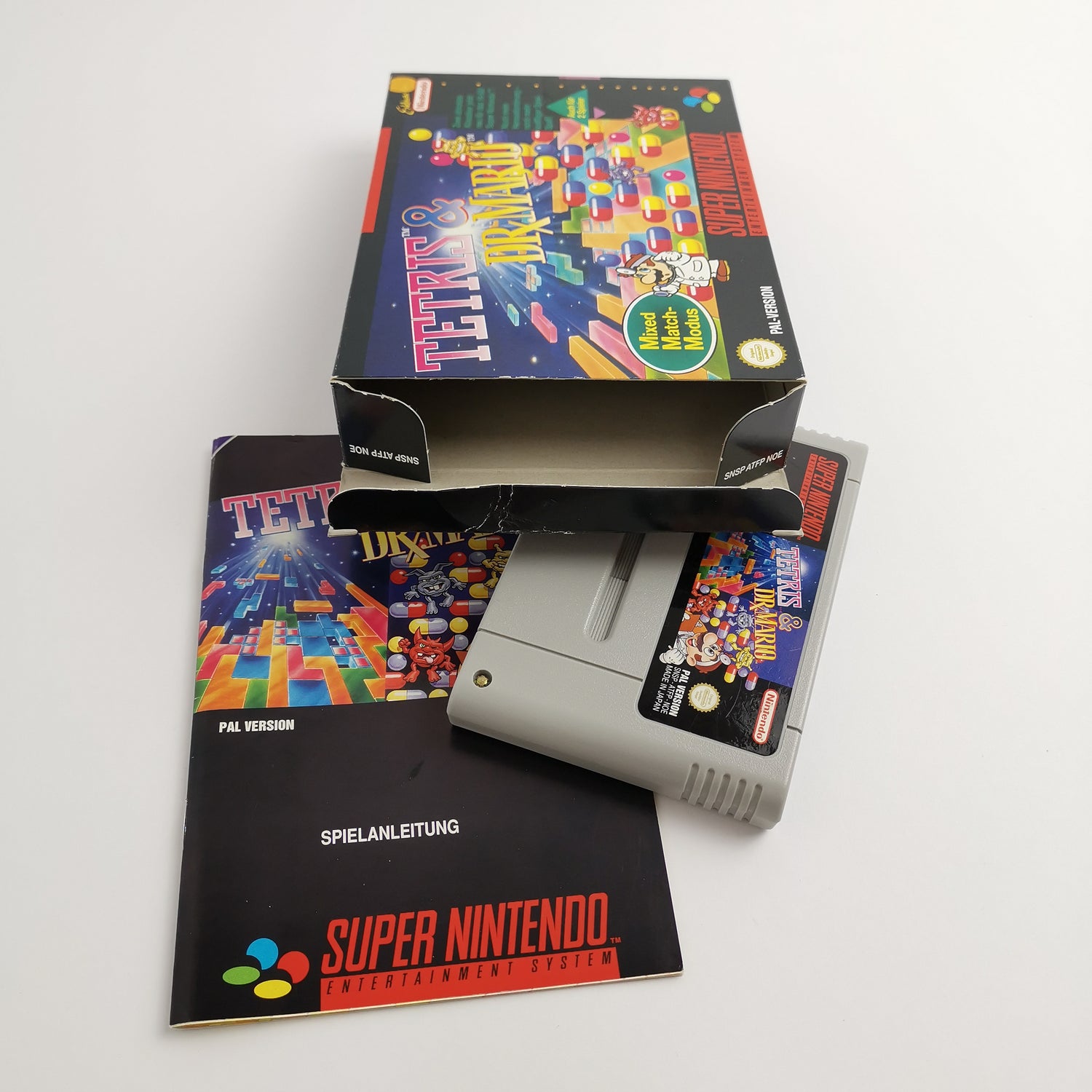 Super Nintendo Spiel : Tetris & Dr. Mario | SNES Game - OVP PAL-Version