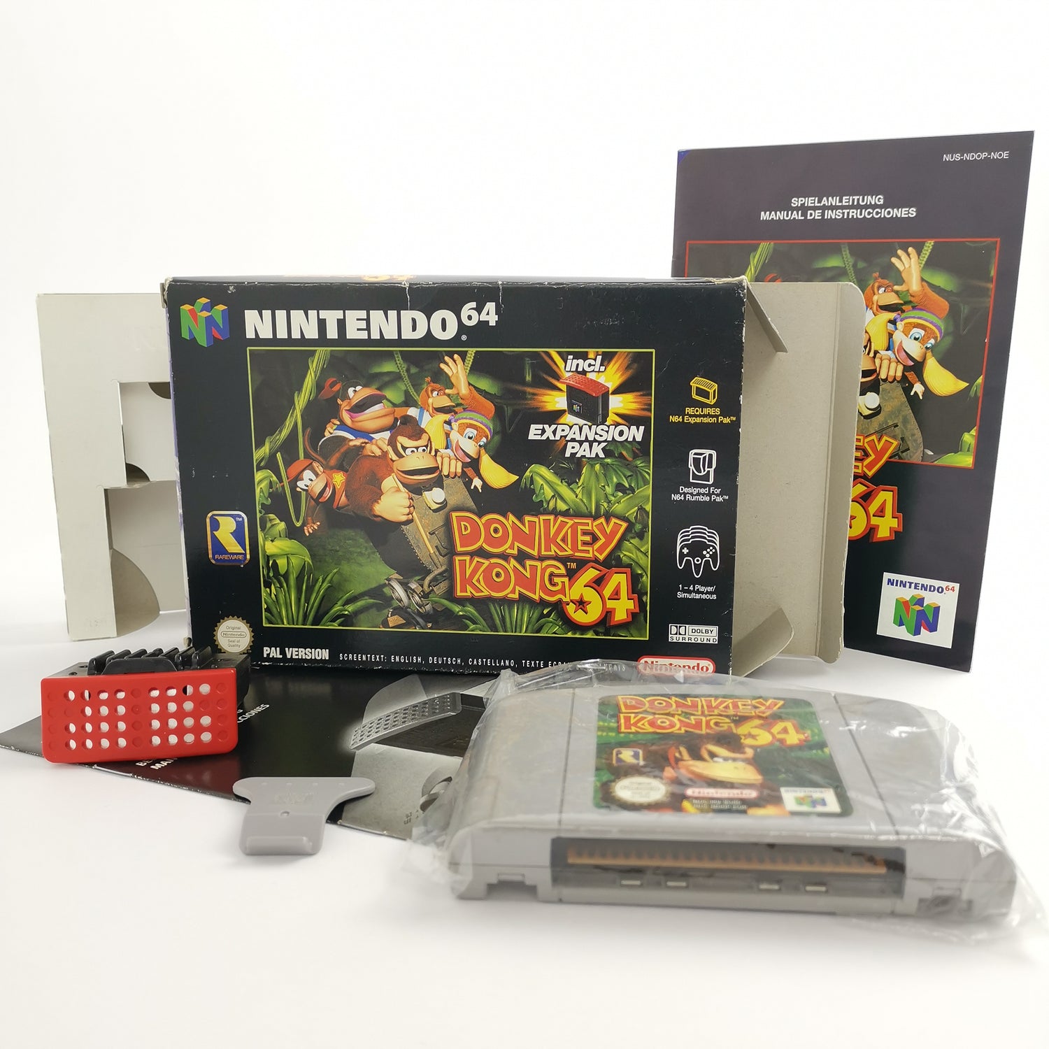 Nintendo 64 Spiel : Donkey Kong 64 mit Expansion Pack | N64 OVP - PAL Version