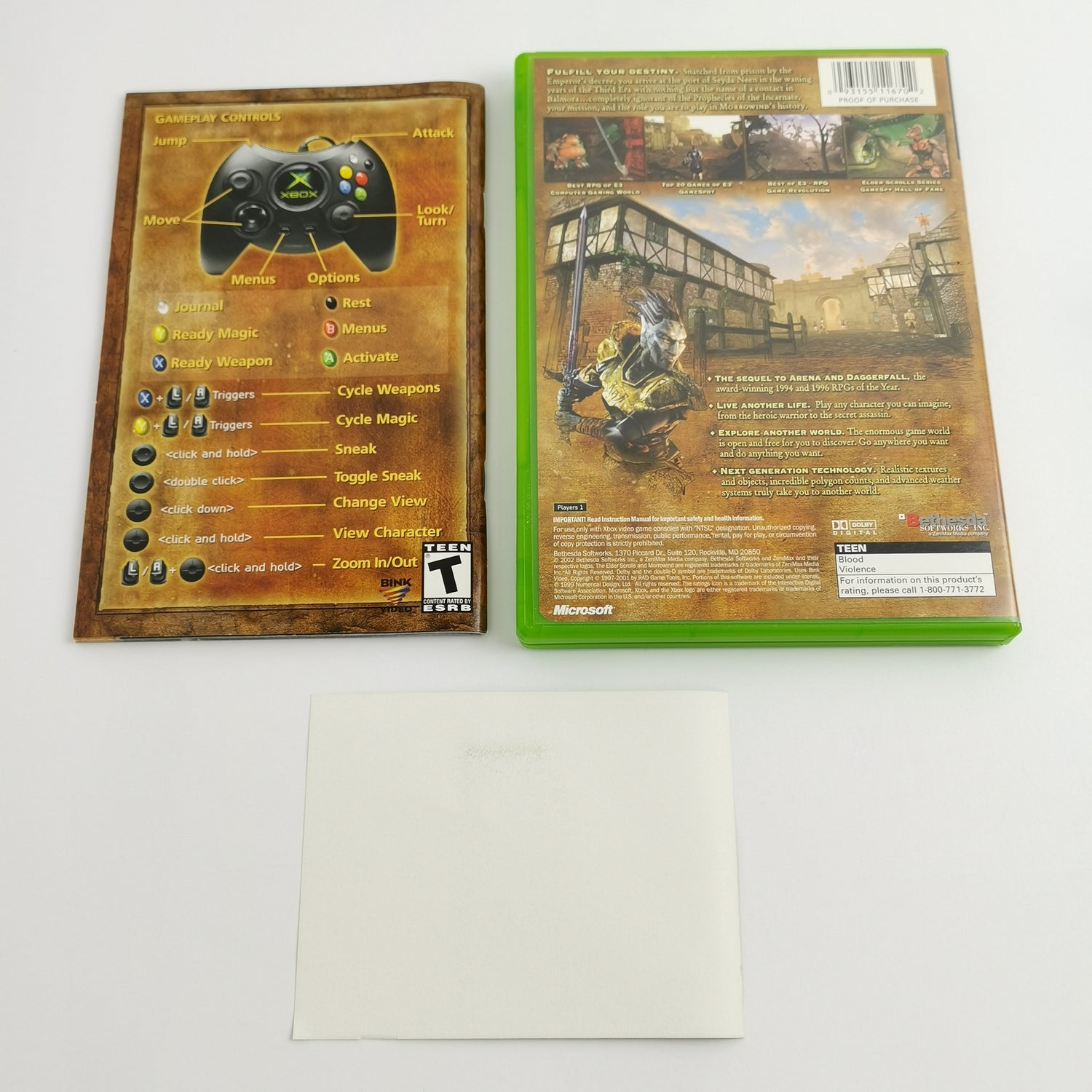 Microsoft Xbox Classic Spiel : The Elder Scrolls III Morrowind + Karte | OVP USA