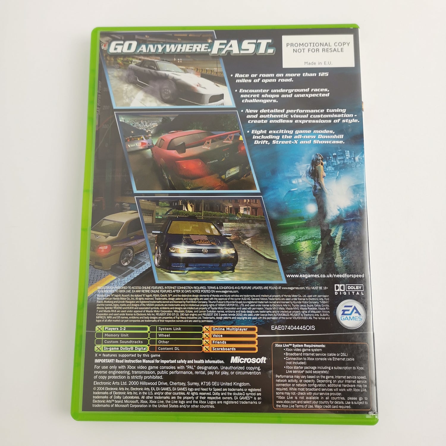 Microsoft Xbox Classic Game: Need for Speed ​​Underground 2 - Promotional Copy