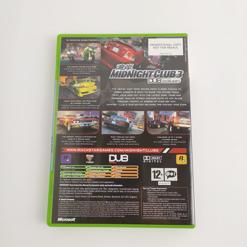 Microsoft Xbox Classic : Midnight Club 3 - Promotional Copy Not for Resale NEW