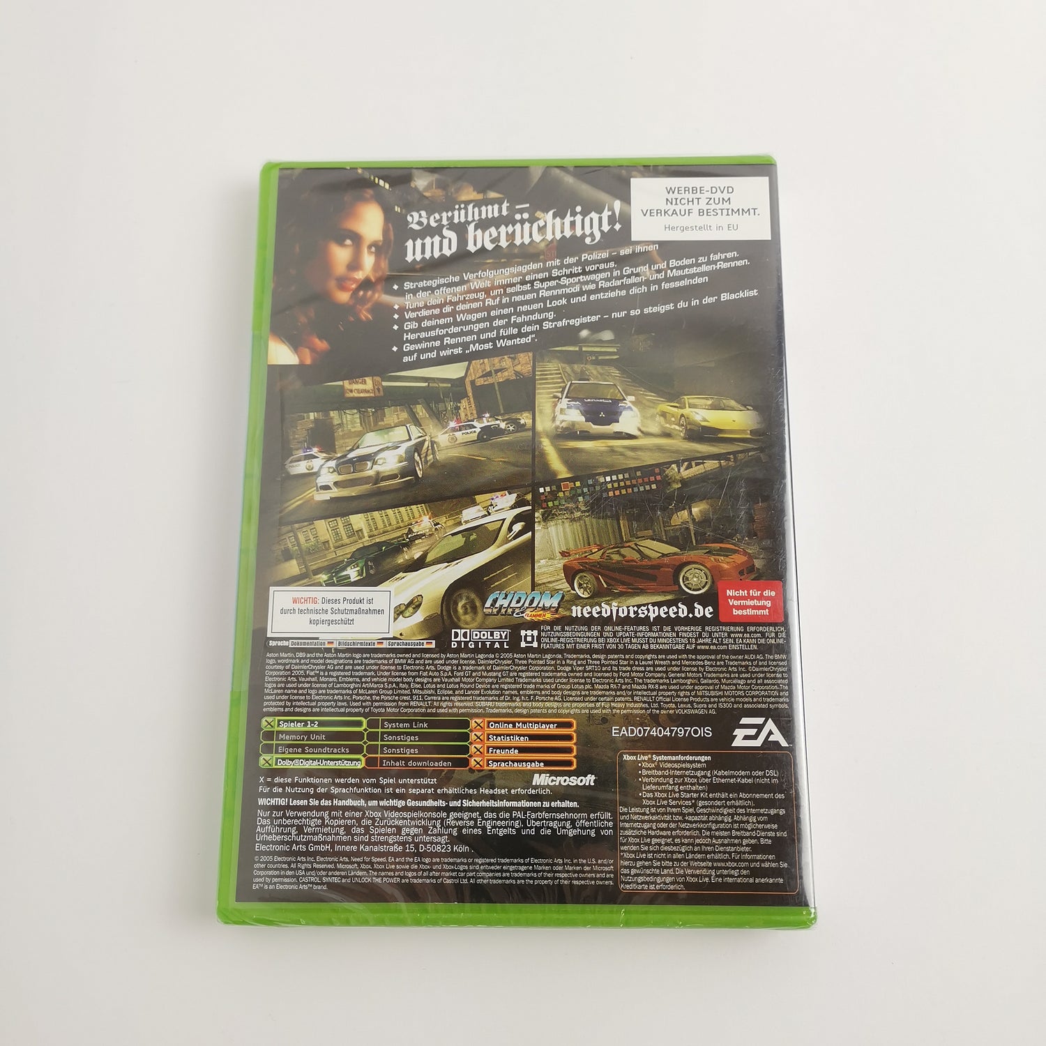 Microsoft Xbox Classic Promo: Need for Speed ​​Most Wanted - Promotional DVD NEW SEALED
