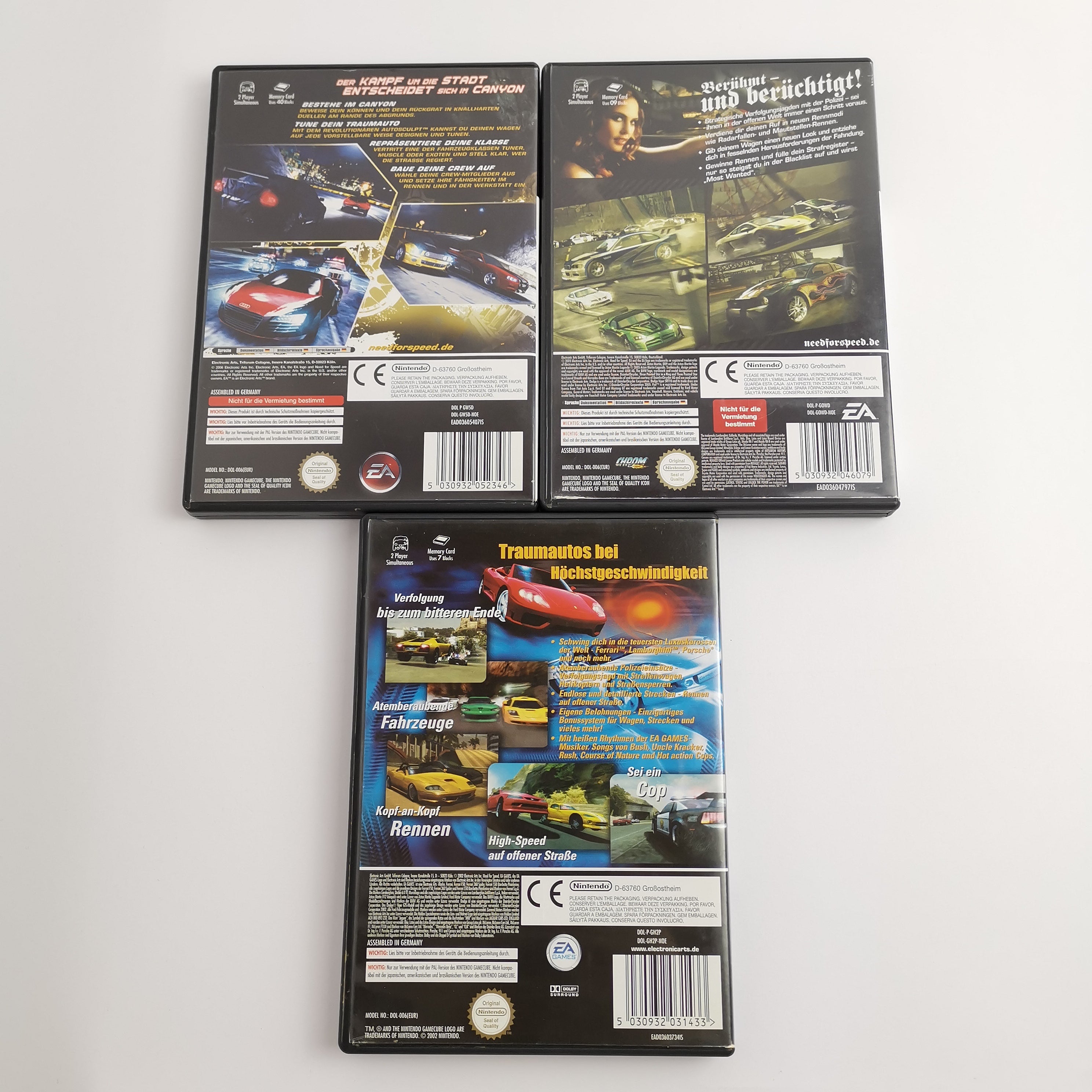 Nintendo Gamecube Spiele : Need for Speed Carbon + Most Wanted + Hot Pursuit 2