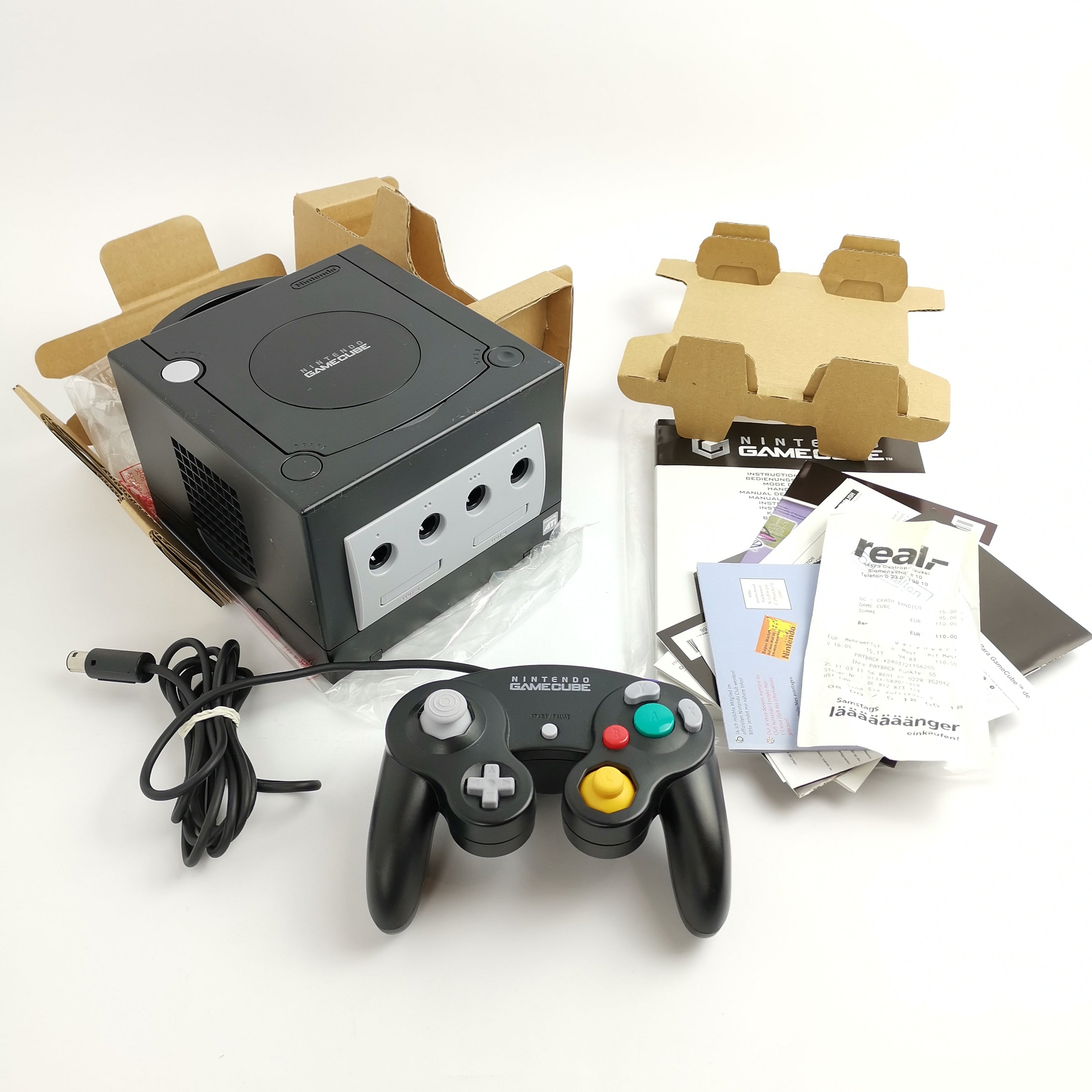 Nintendo Gamecube Konsole : Schwarz / Black in OVP | Console Pak - PAL Version