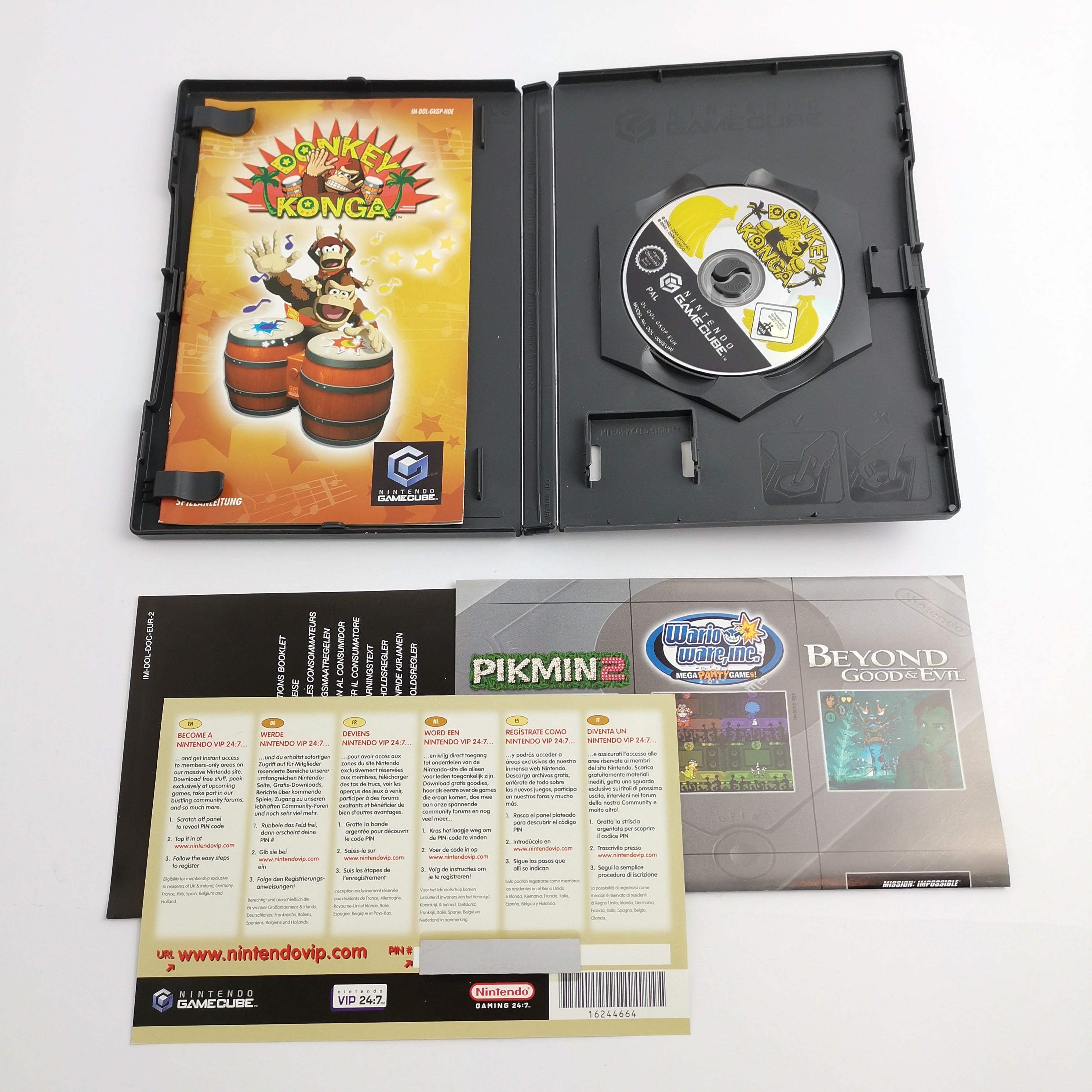 Nintendo Gamecube Spiel : Donkey Konga + Bongos / Trommeln | OVP PAL