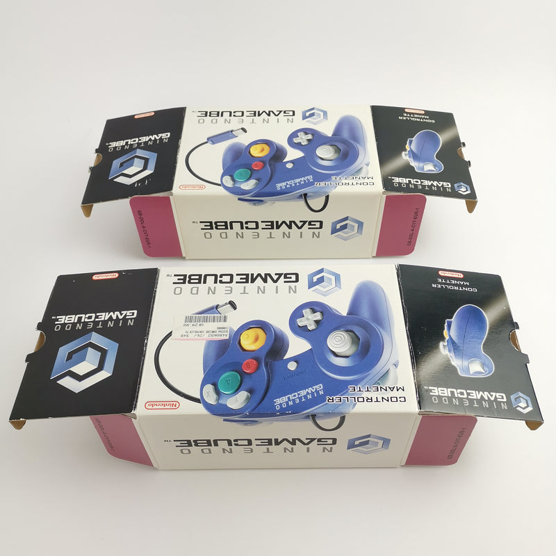 2x original Nintendo Gamecube controllers in original packaging: purple / purple - gamepad