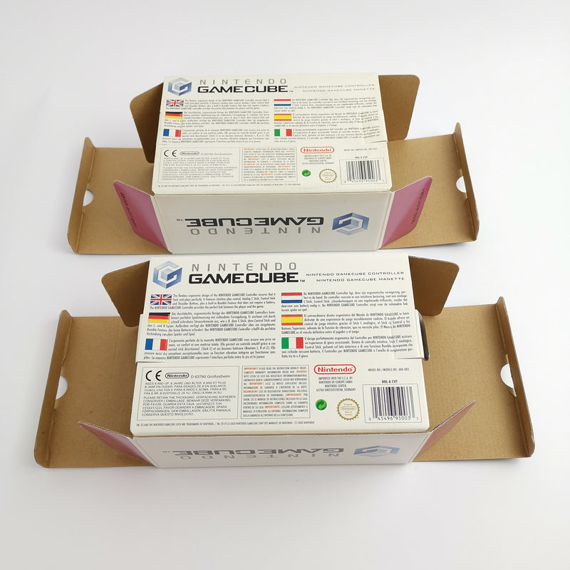2x original Nintendo Gamecube controllers in original packaging: purple / purple - gamepad