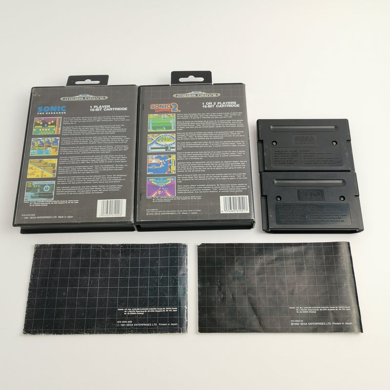 Sega Mega Drive Spiele : Sonic The Hedgehog Teil 1 & 2 | OVP PAL  - Bundle