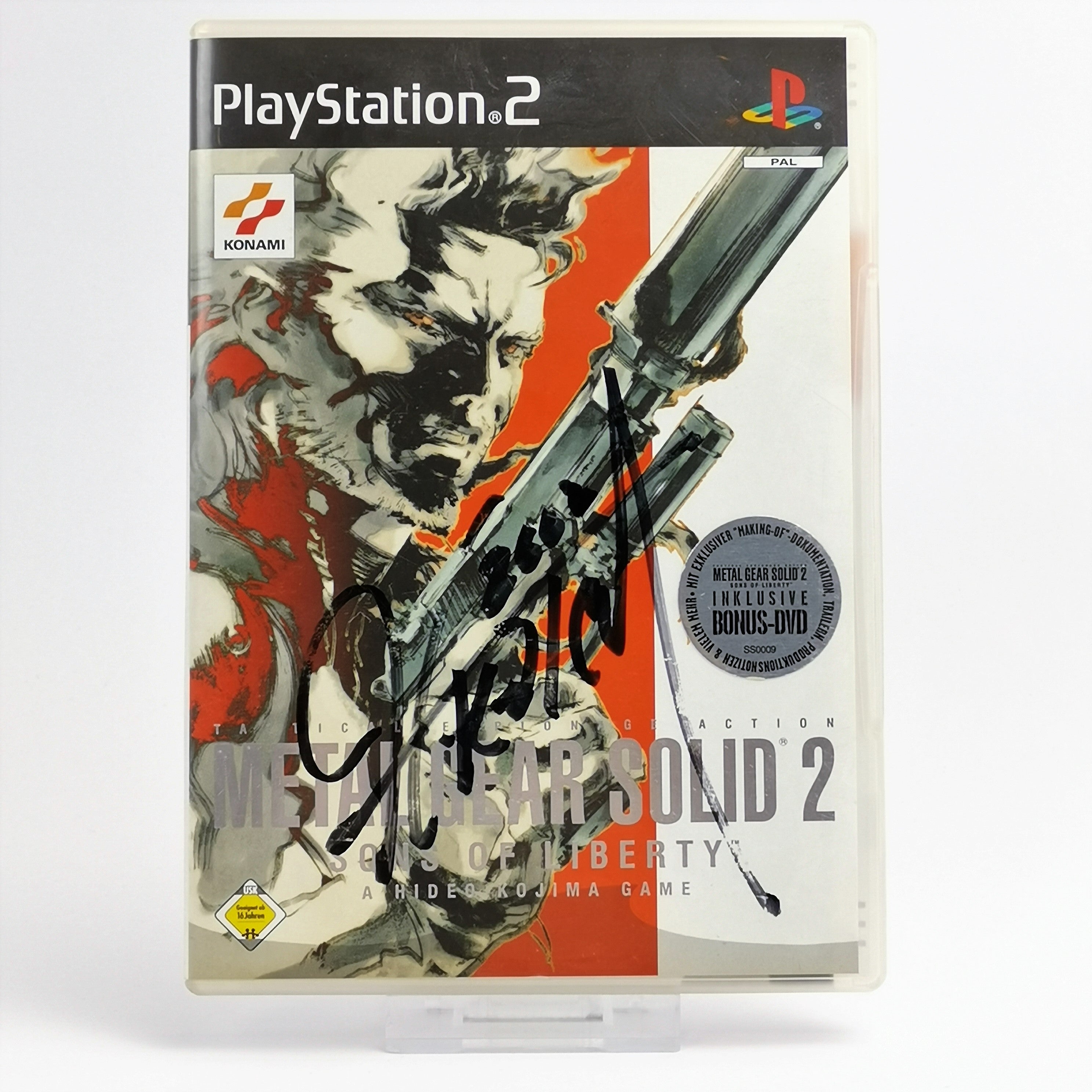 Sony Playstation 2 : Metal Gear Solid 2 mit Unterschrift von Hideo Kojima - PS2