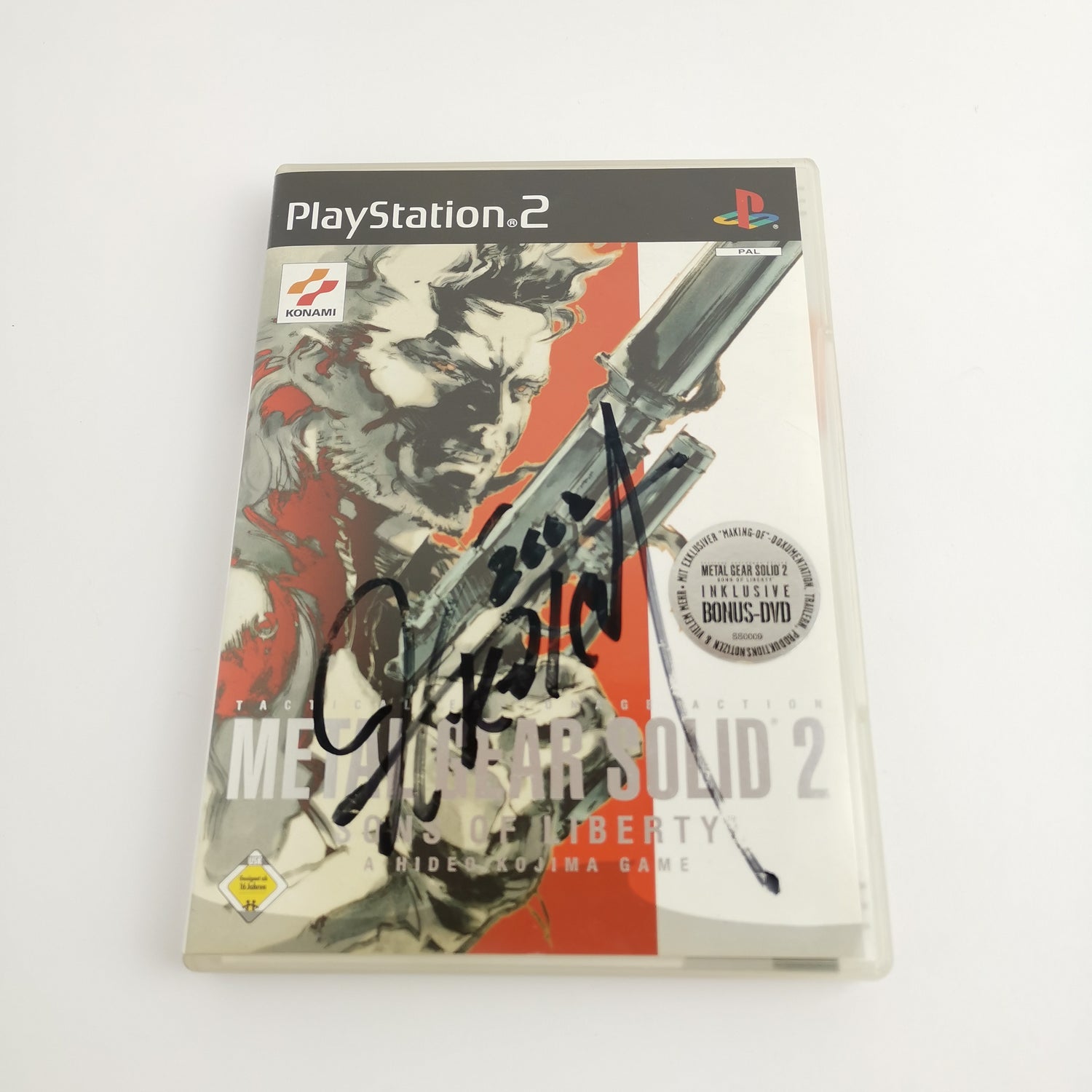 Sony Playstation 2 : Metal Gear Solid 2 mit Unterschrift von Hideo Kojima - PS2
