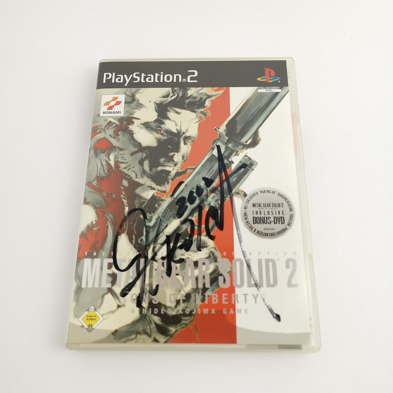 Sony Playstation 2 : Metal Gear Solid 2 mit Unterschrift von Hideo Kojima - PS2
