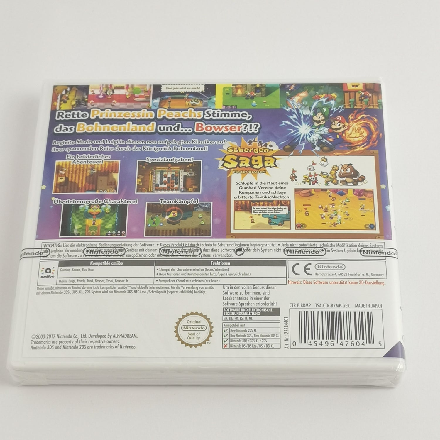 Nintendo 3DS Game: Mario & Luigi Superstar Saga + Bowser's Minions - NEW SEALED