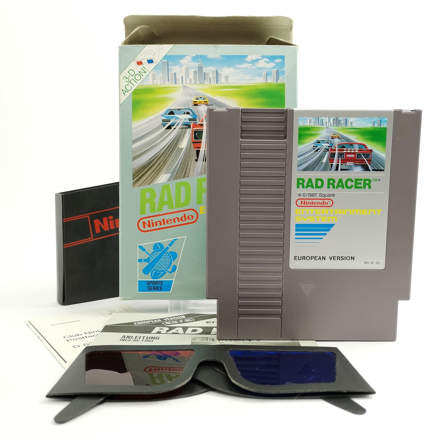Nintendo Entertainment System Game: Rad Racer + 3D Glasses - OVP | NES PAL EEC