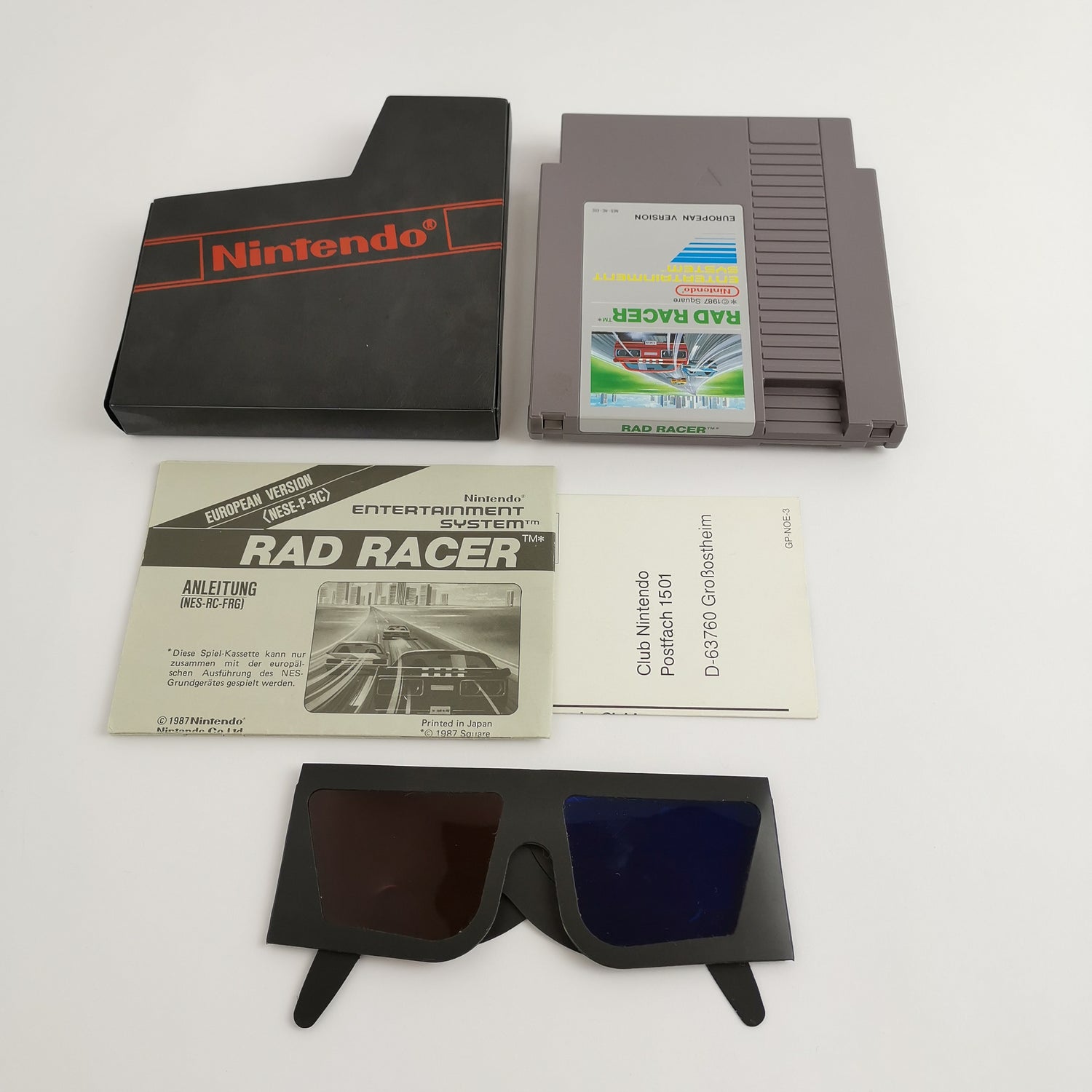 Nintendo Entertainment System Game: Rad Racer + 3D Glasses - OVP | NES PAL EEC