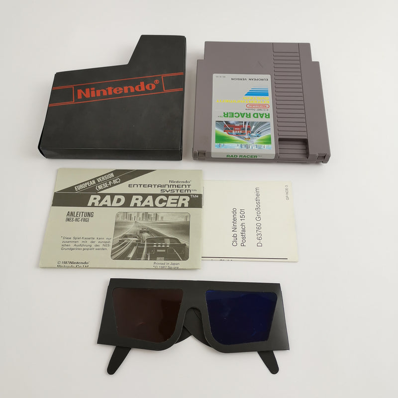 Nintendo Entertainment System Game: Rad Racer + 3D Glasses - OVP | NES PAL EEC