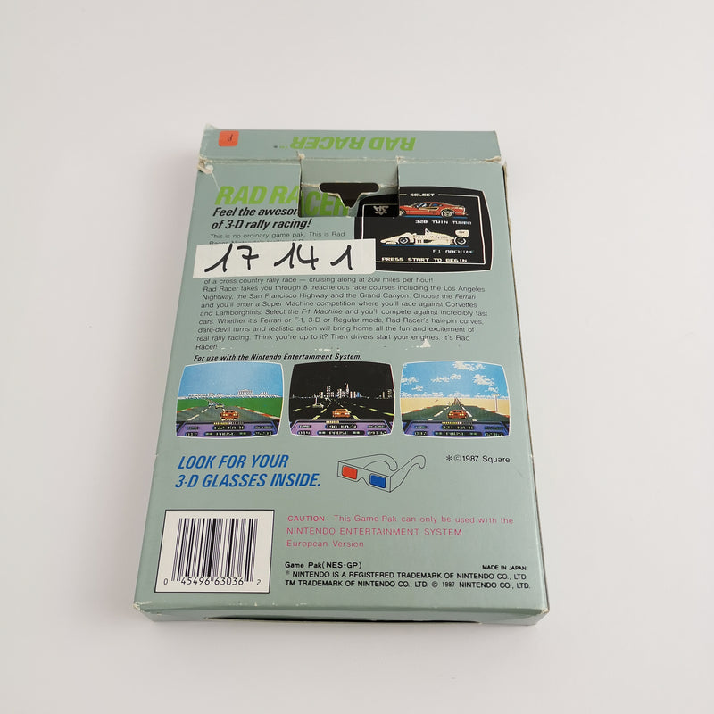 Nintendo Entertainment System Game: Rad Racer + 3D Glasses - OVP | NES PAL EEC