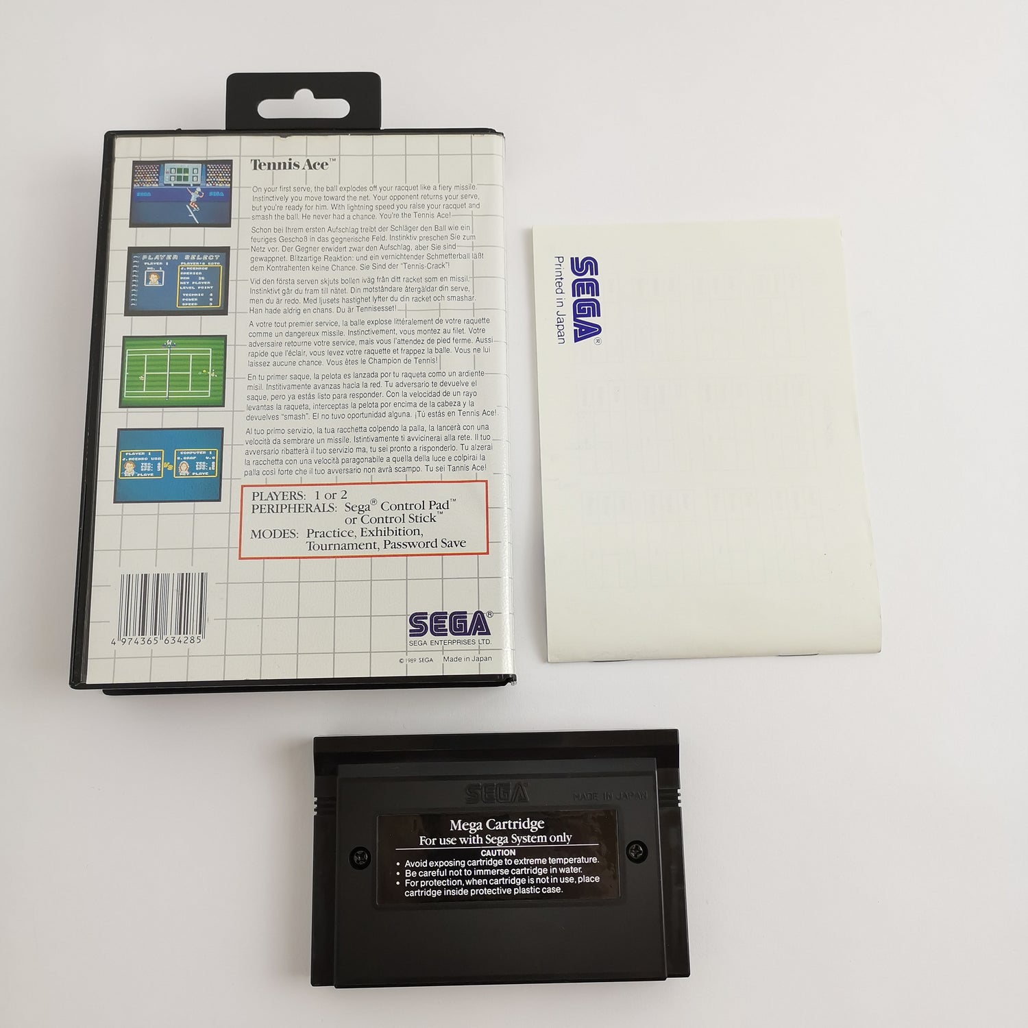 Sega Master System game: Tennis Ace in original packaging | Sega Sports - PAL MS