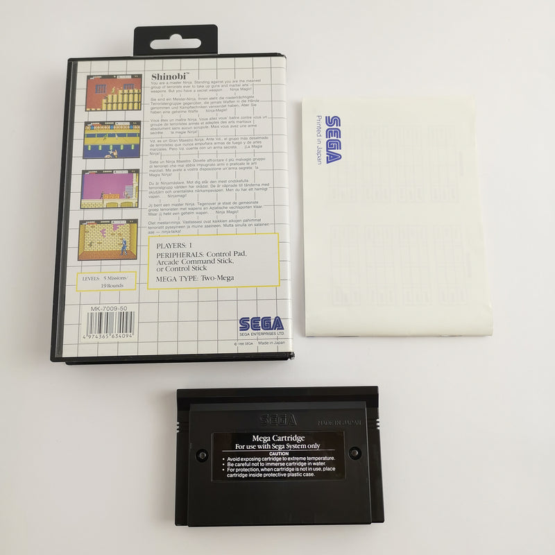 Sega Master System game: Shinobi - in original packaging | Sega Arcade - PAL MS