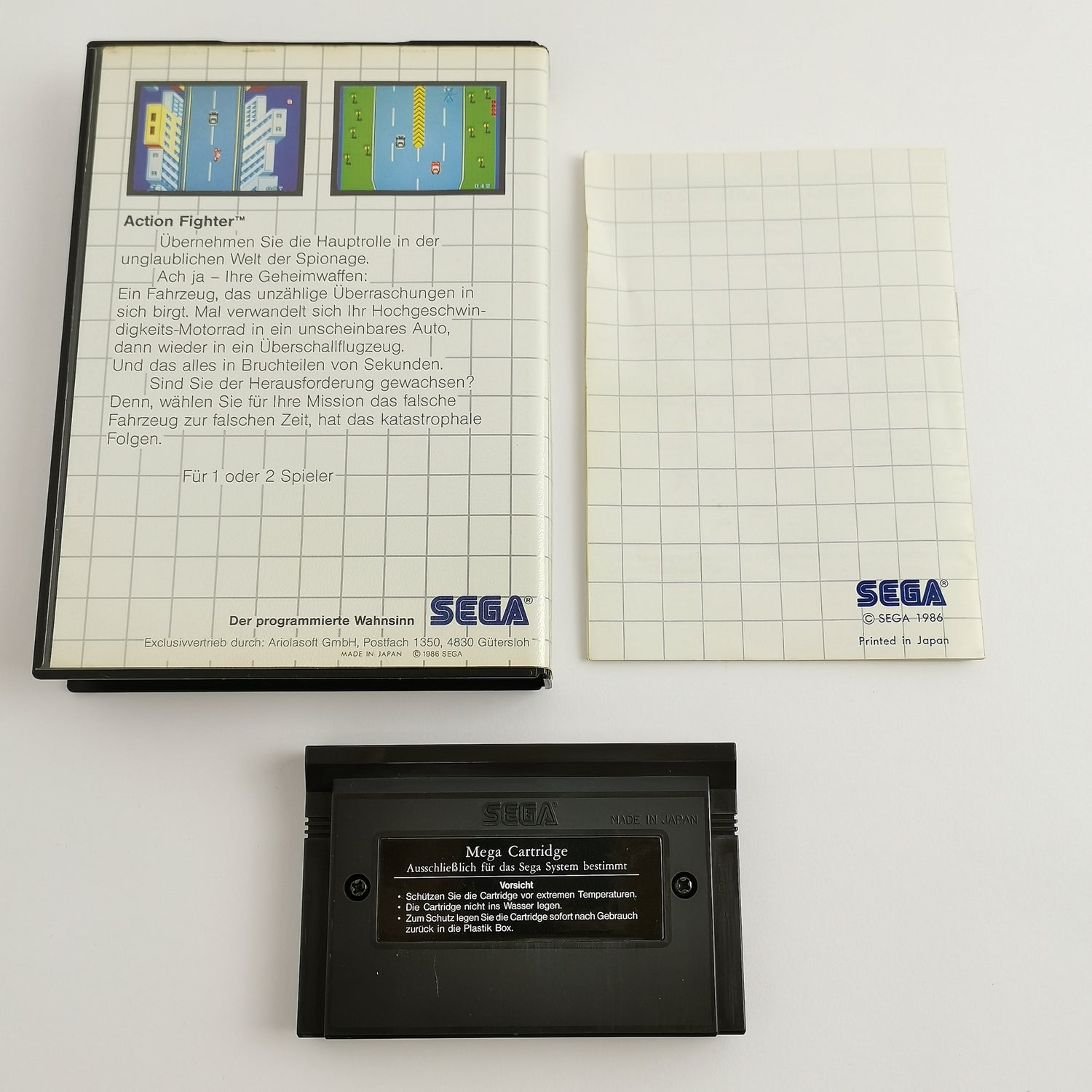 Sega Master System Game: Action Fighter - German PAL Version | MS original packaging