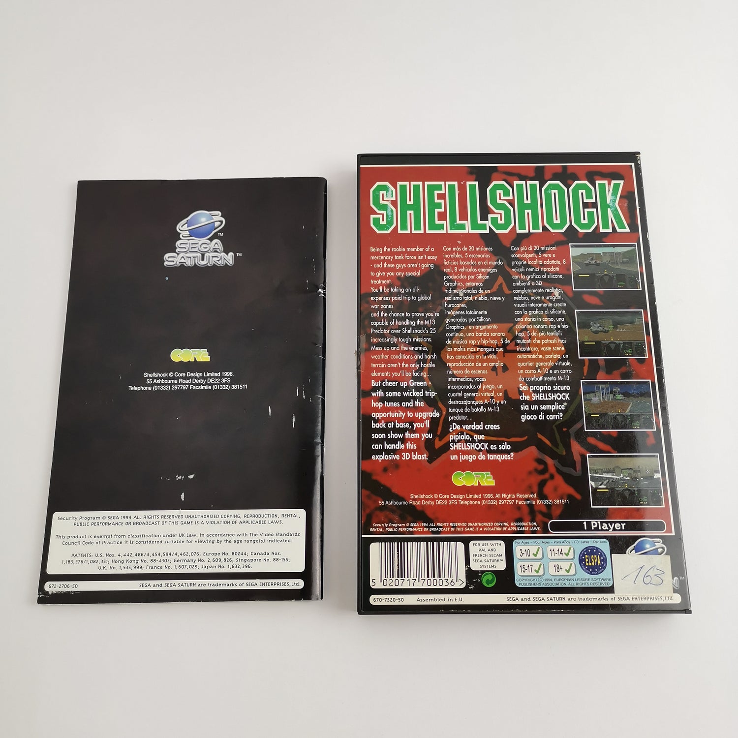 Sega Saturn game: Shellshock in original packaging & instructions - Core | PAL version