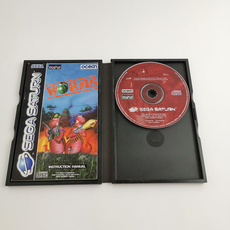 Sega Saturn game: Worms in original packaging &amp; instructions - Ocean | PAL version
