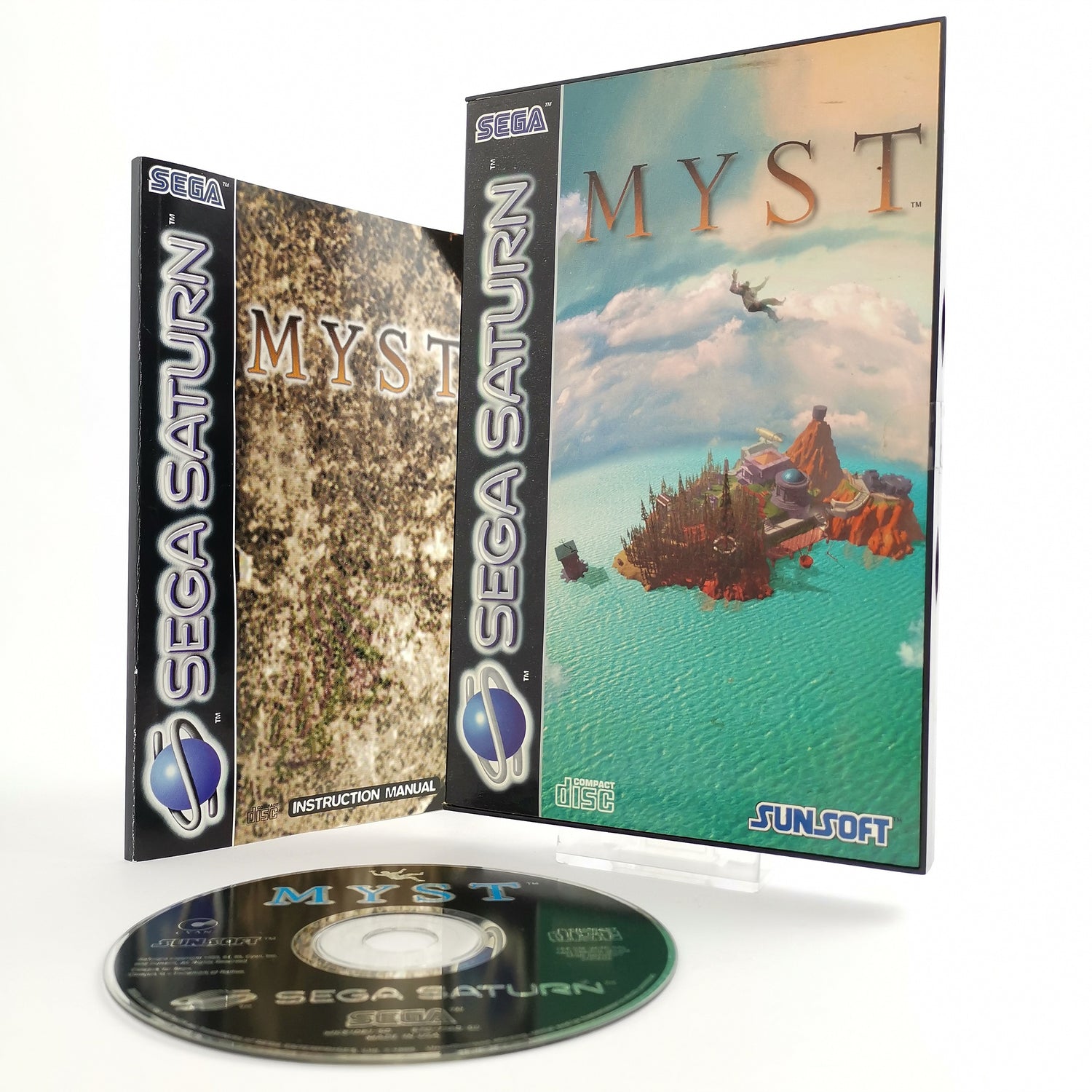 Sega Saturn game: Myst by Sunsoft - original packaging & instructions | PAL version