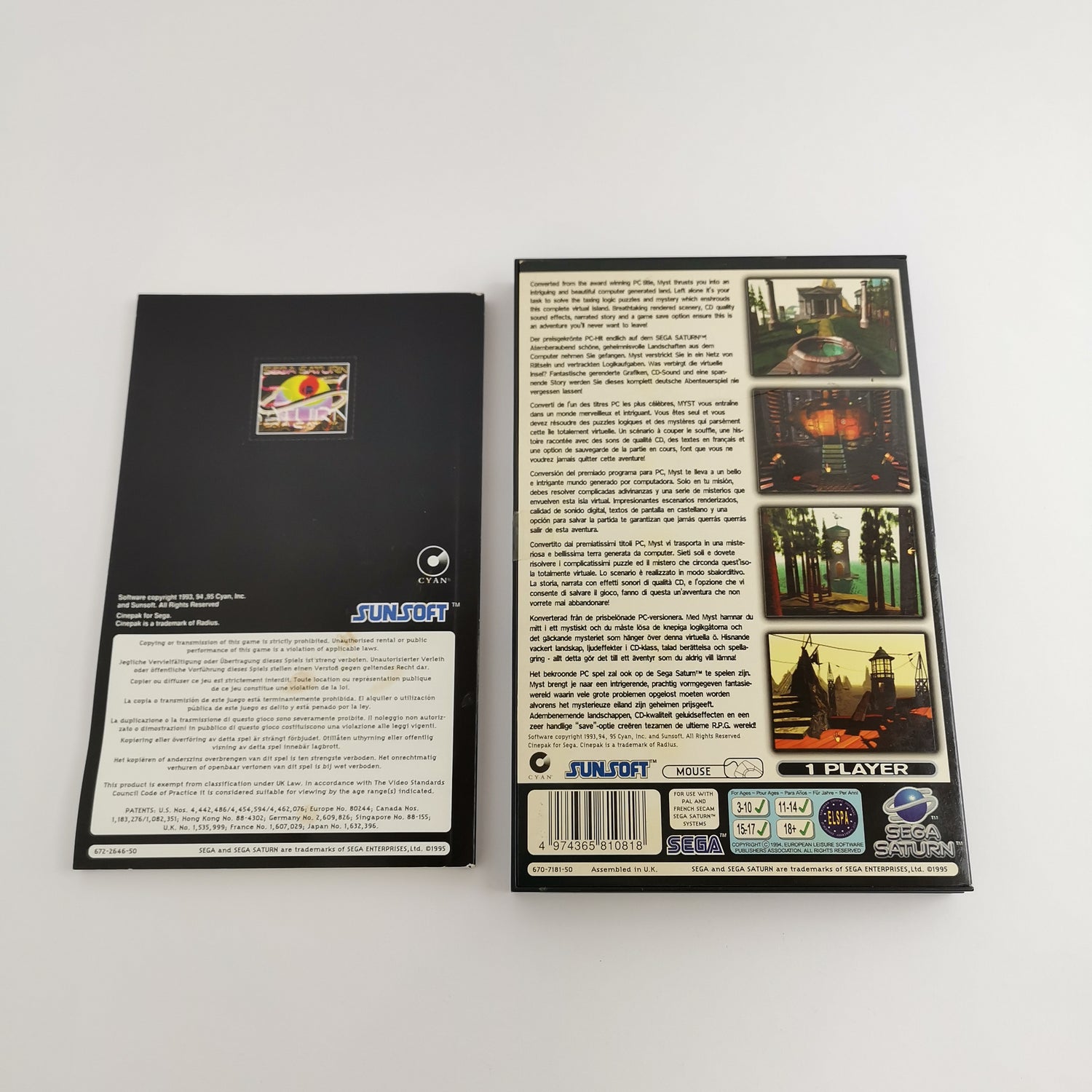 Sega Saturn Spiel : Myst von Sunsoft - OVP & Anleitung | PAL Version