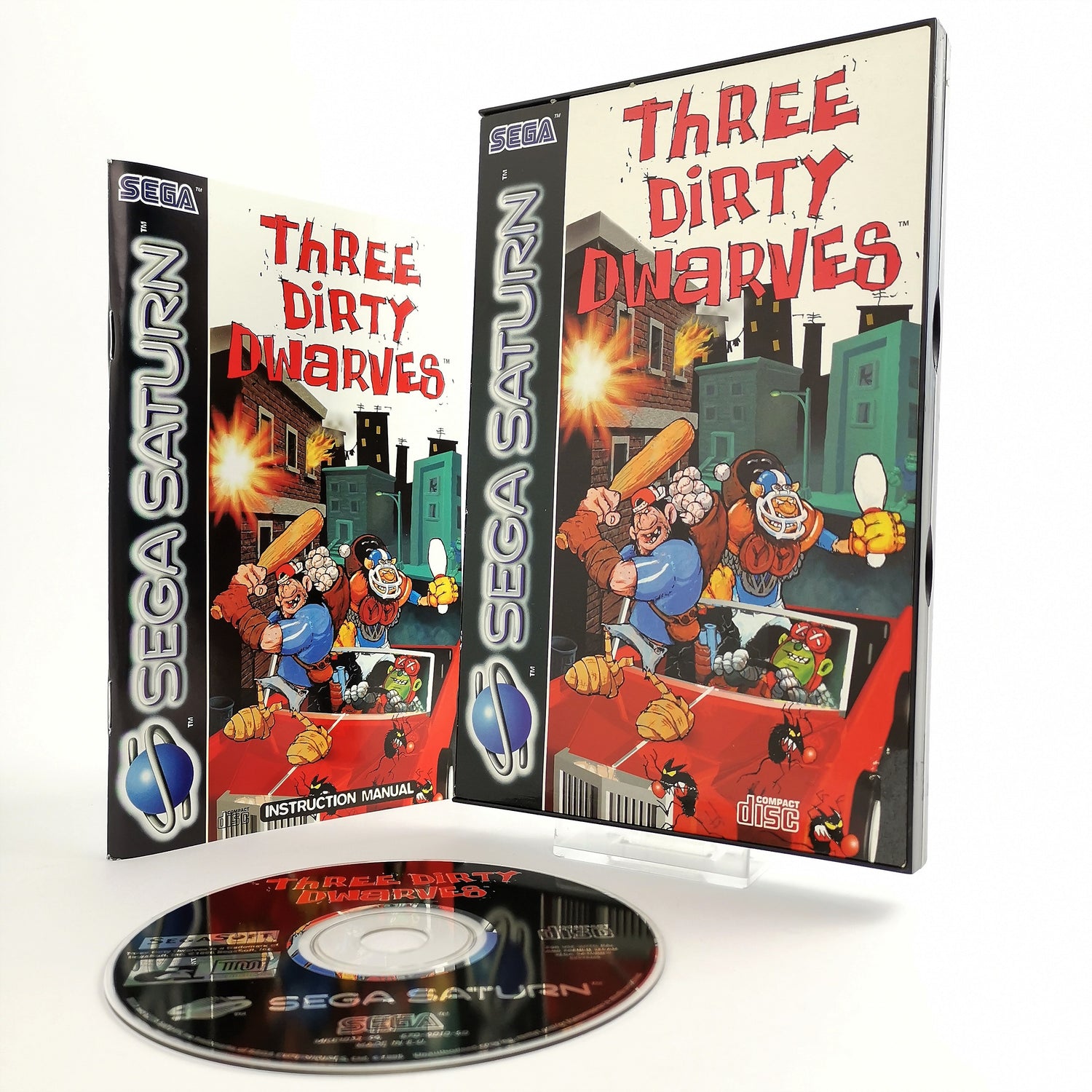 Sega Saturn Game: Three Dirty Dwarves - Original Packaging & Instructions | PAL version