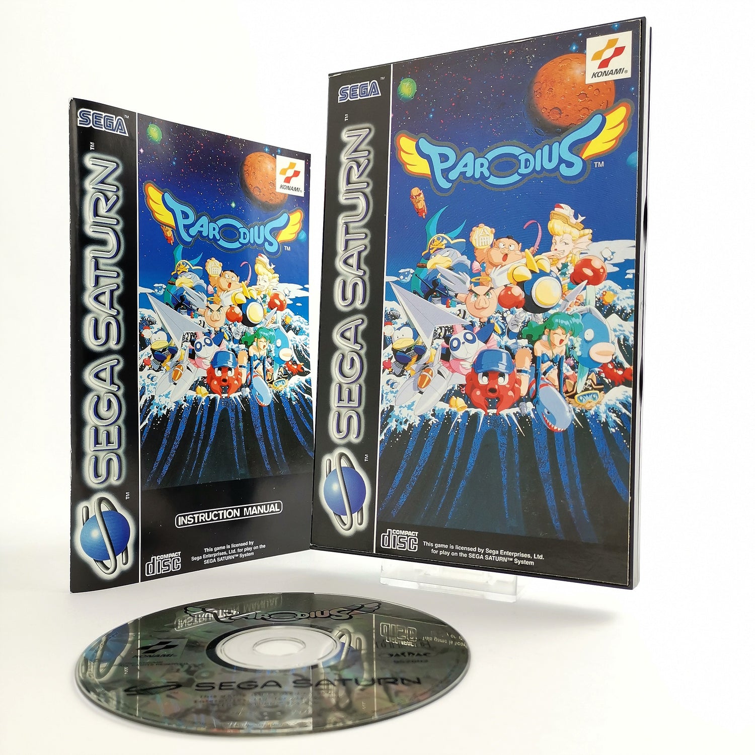 Sega Saturn game: Parodius from Konami - original packaging & instructions | PAL version