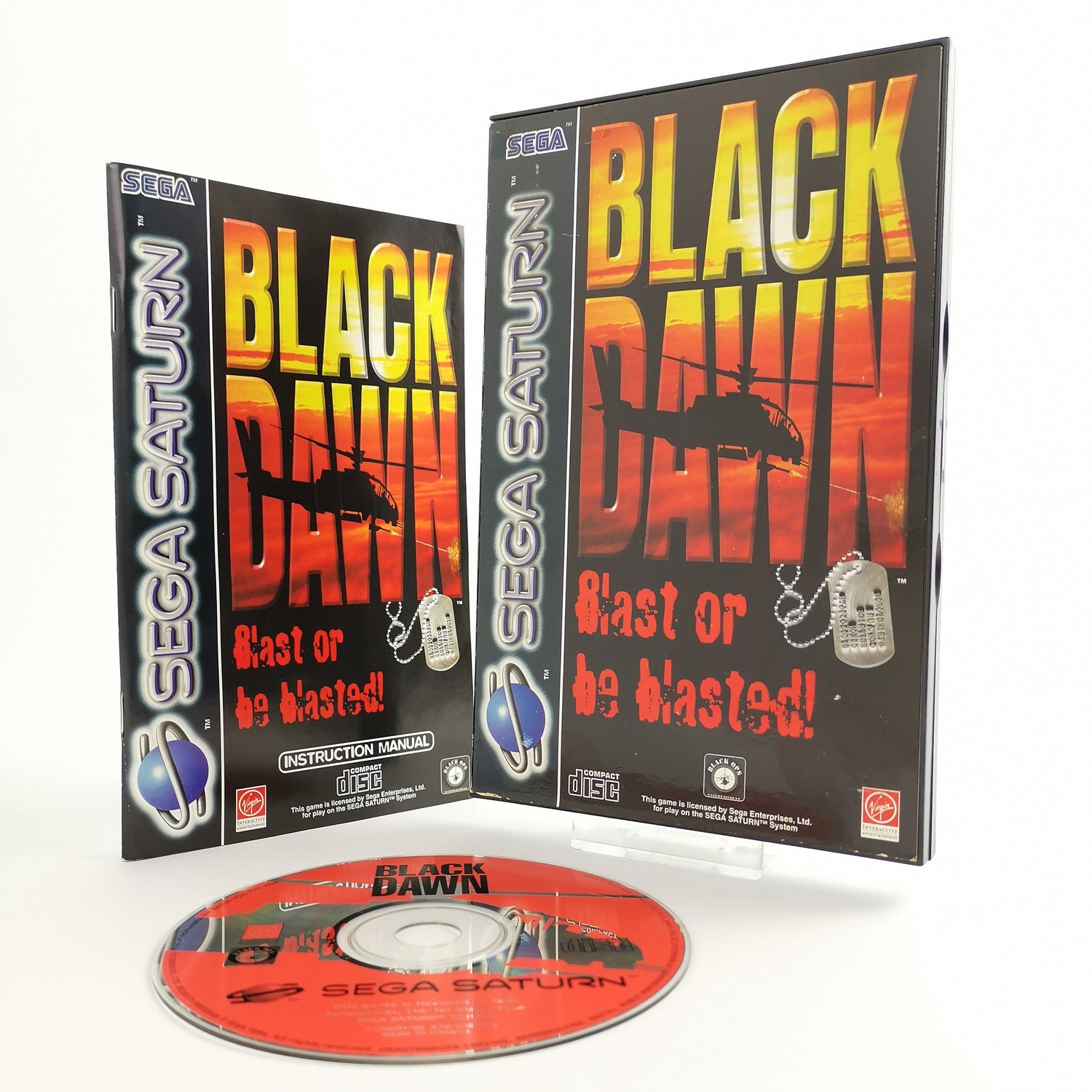 Sega Saturn Game: Black Dawn Blast or be Blasted - OVP & Instructions | PAL