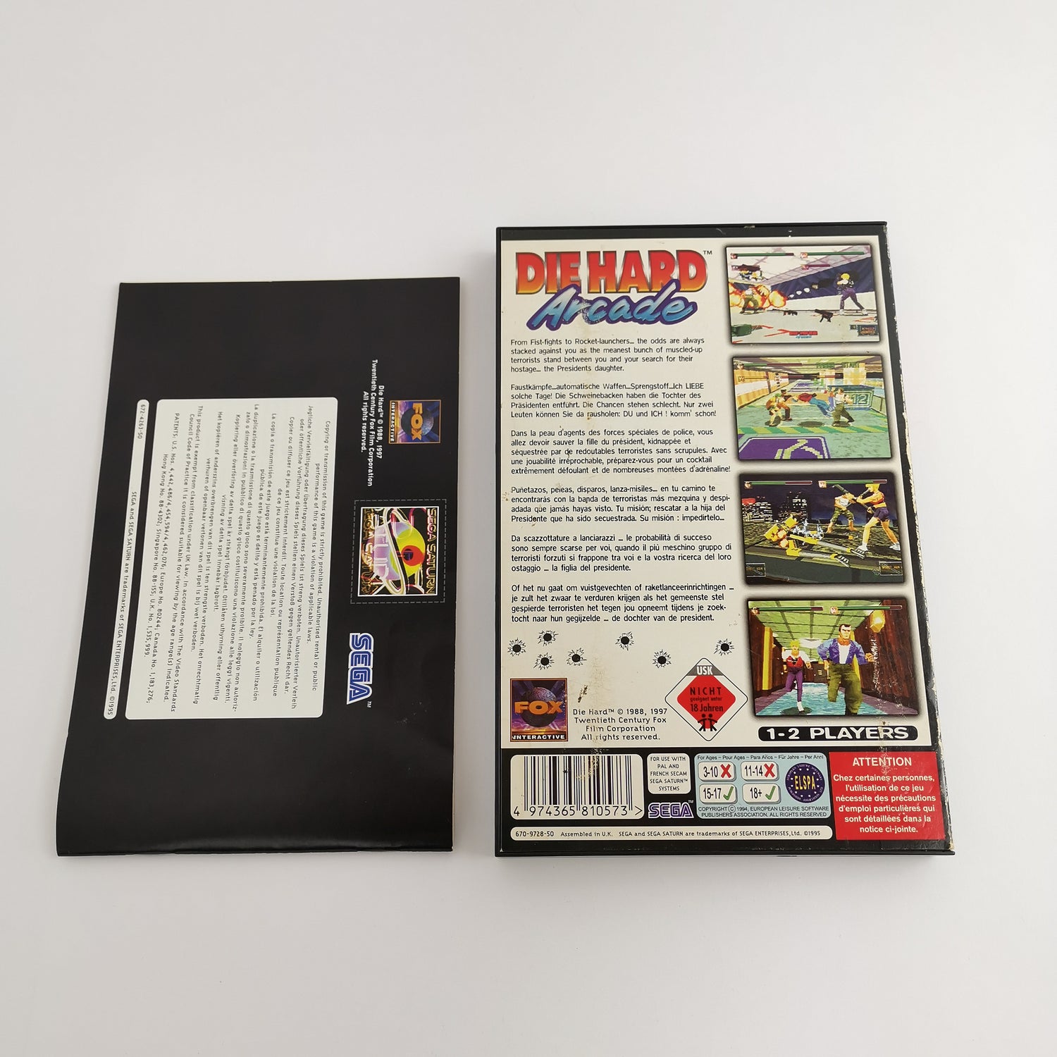 Sega Saturn Game: Die Hard Arcade - Original Packaging & Instructions | PAL version USK18