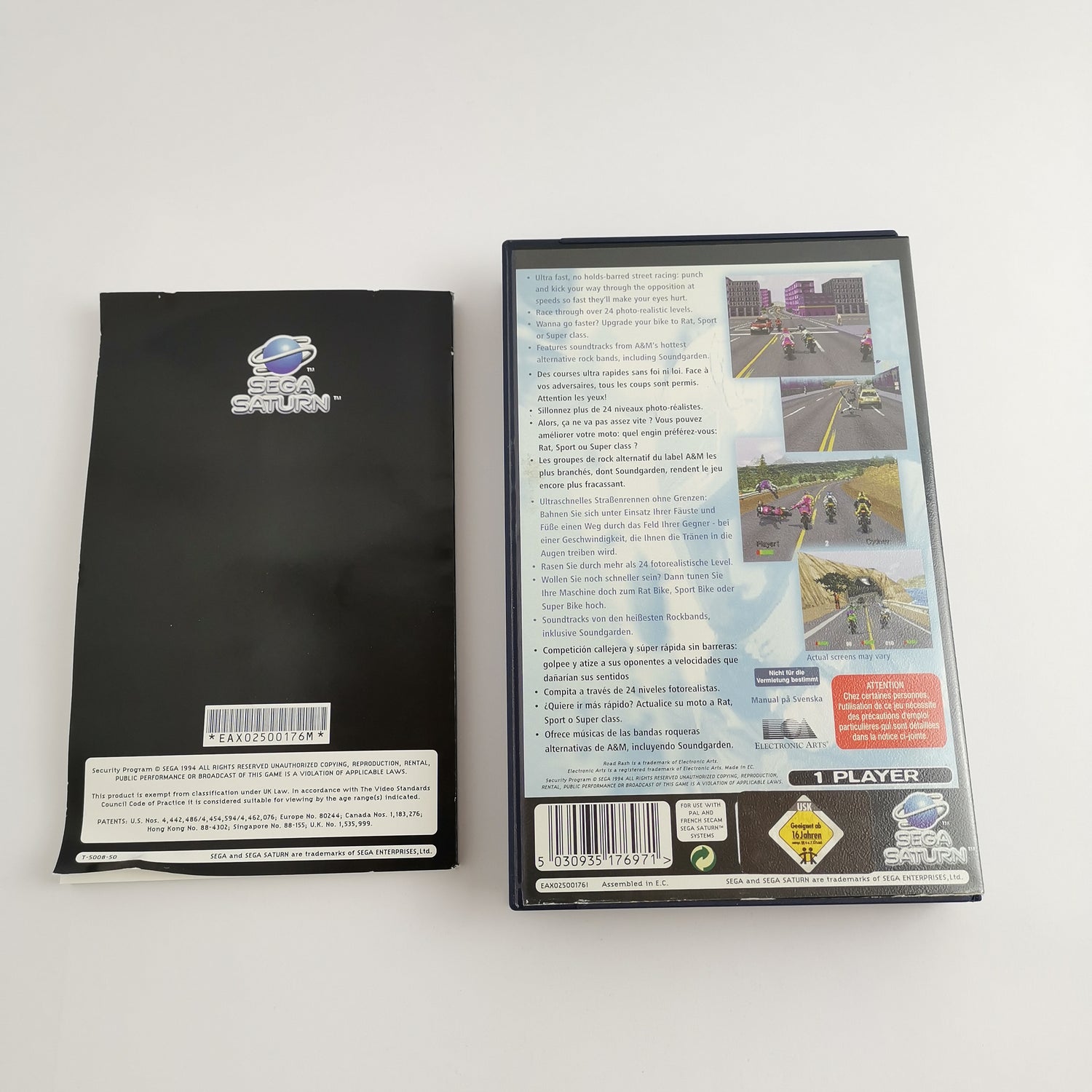 Sega Saturn Spiel : Road Rash von Electronic Arts - OVP & Anleitung | PAL Disk