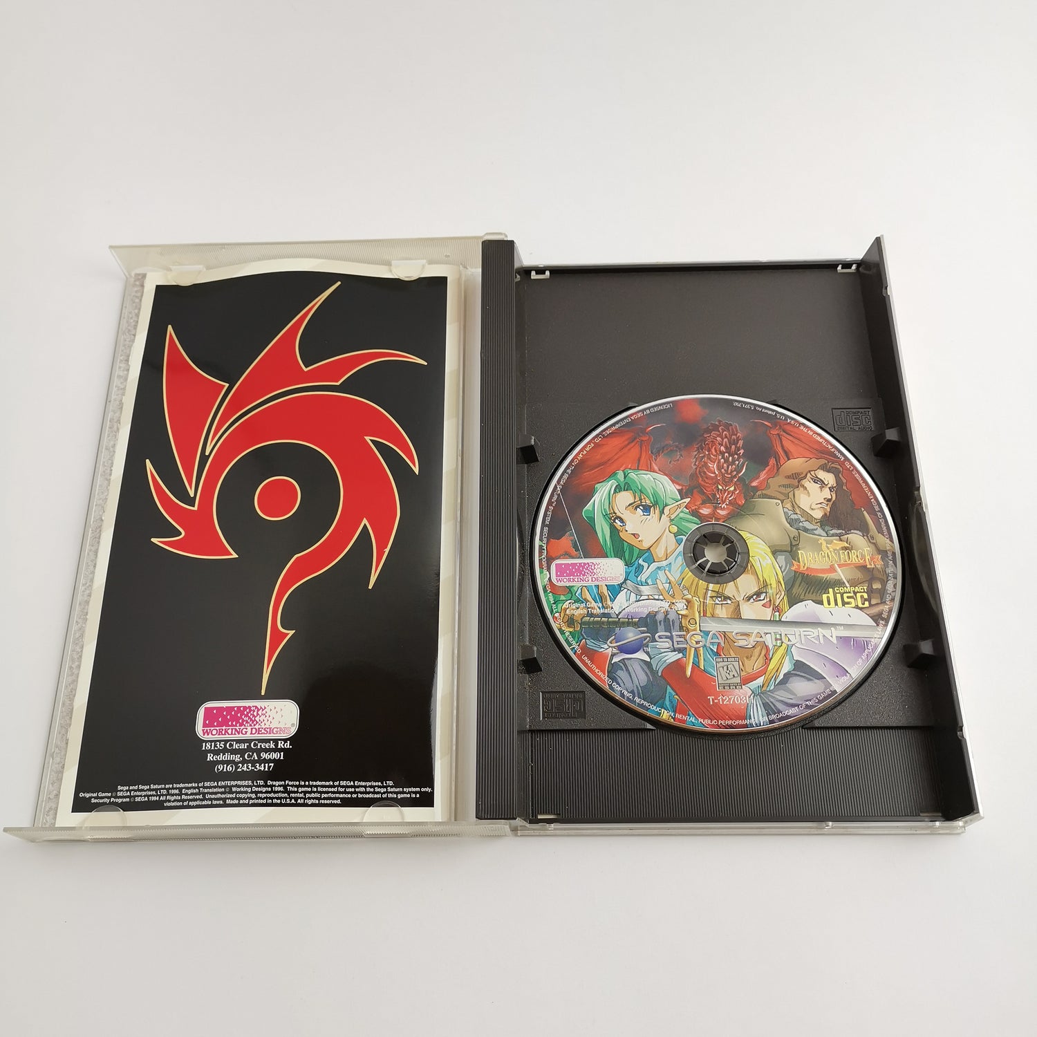 Sega Saturn Game: Dragon Force Working Designs Original Packaging & Instructions | NTSC-U/C USA