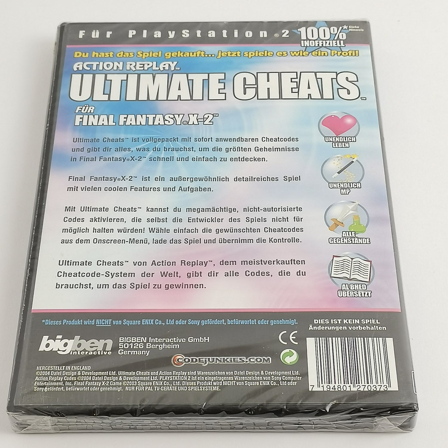 Sony Playstation 2 : Action Replay Ultimate Cheats - Final Fantasy X-2 | PS2 NEU