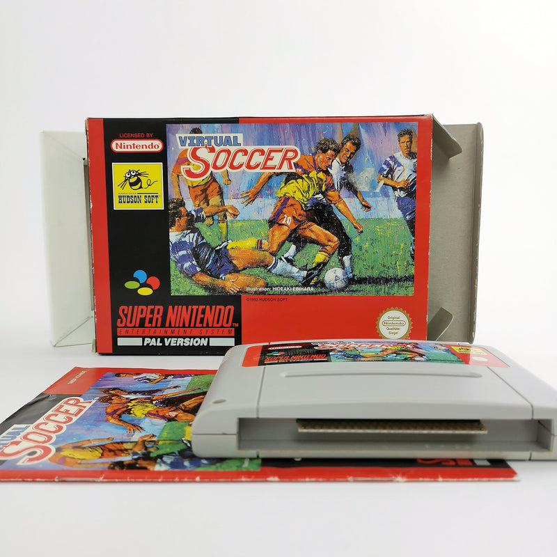 Super Nintendo Spiel : Virtual Soccer - OVP & Anleitung | SNES Fußball PAL