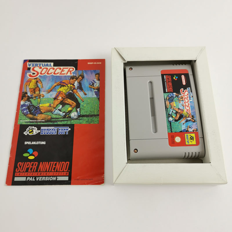 Super Nintendo Spiel : Virtual Soccer - OVP & Anleitung | SNES Fußball PAL