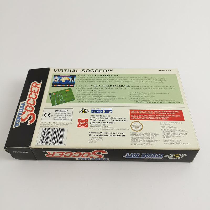 Super Nintendo Spiel : Virtual Soccer - OVP & Anleitung | SNES Fußball PAL