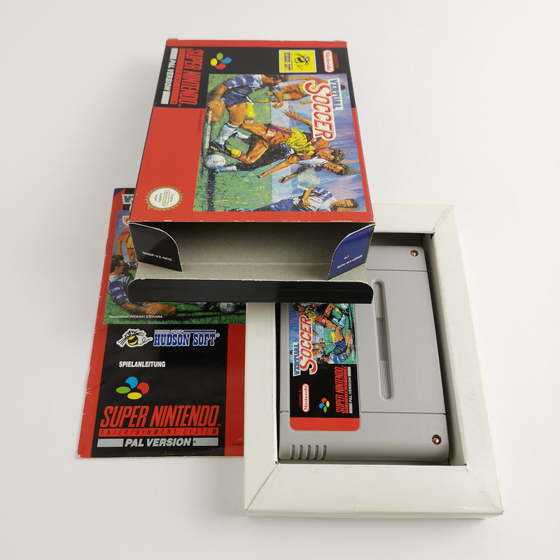 Super Nintendo Spiel : Virtual Soccer - OVP & Anleitung | SNES Fußball PAL