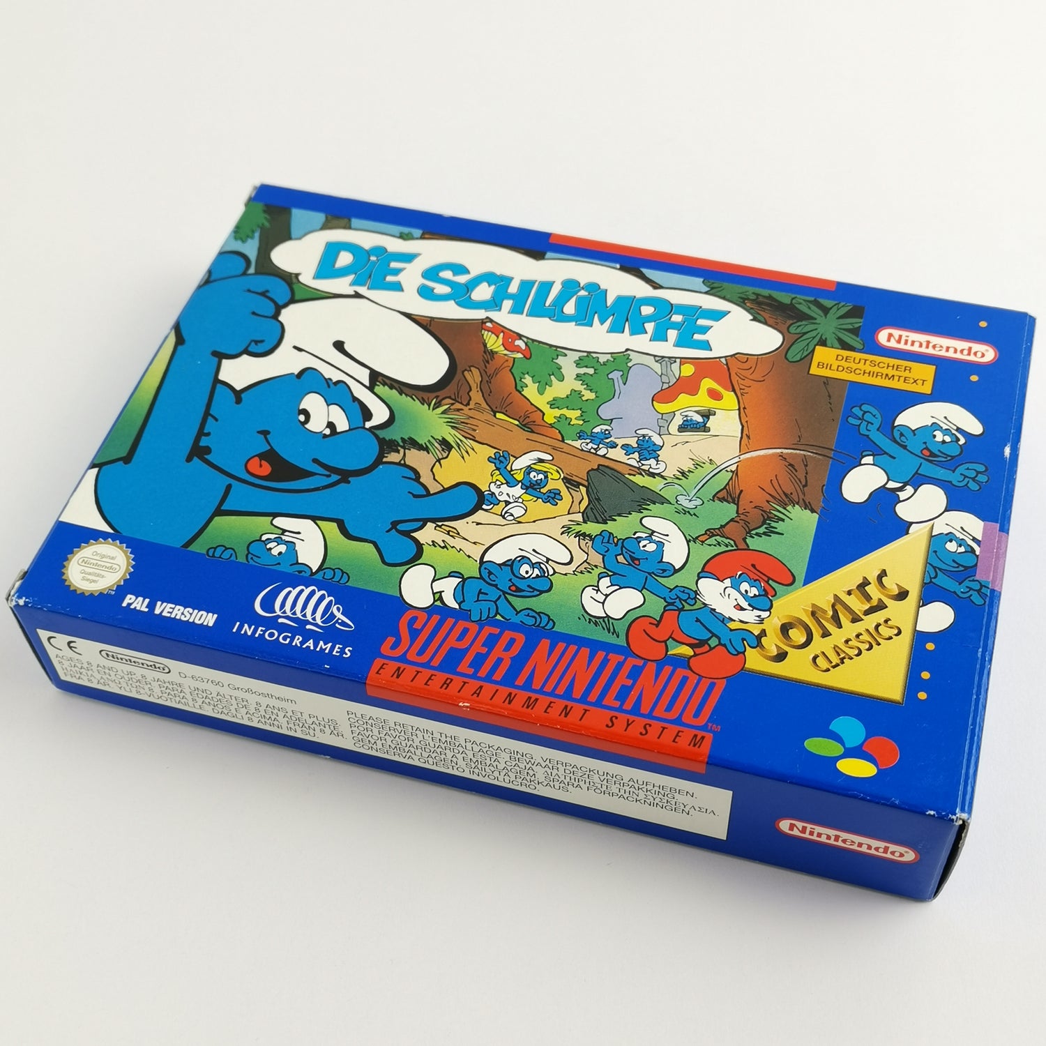 Super Nintendo Game: The Smurfs - Original Packaging & Instructions | SNES Comic Classics PAL