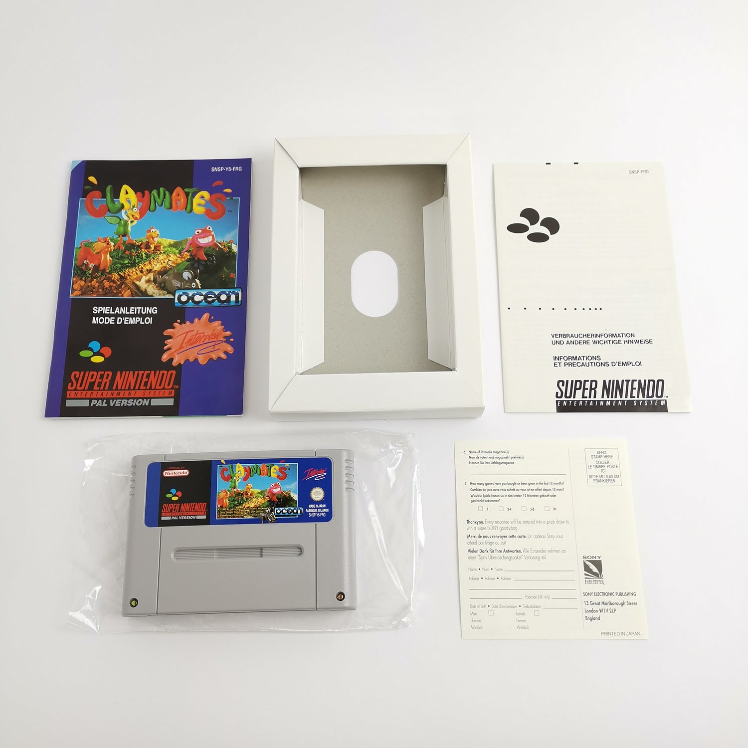 Super Nintendo Spiel : Claymates von Interplay - OVP & Anleitung | SNES PAL