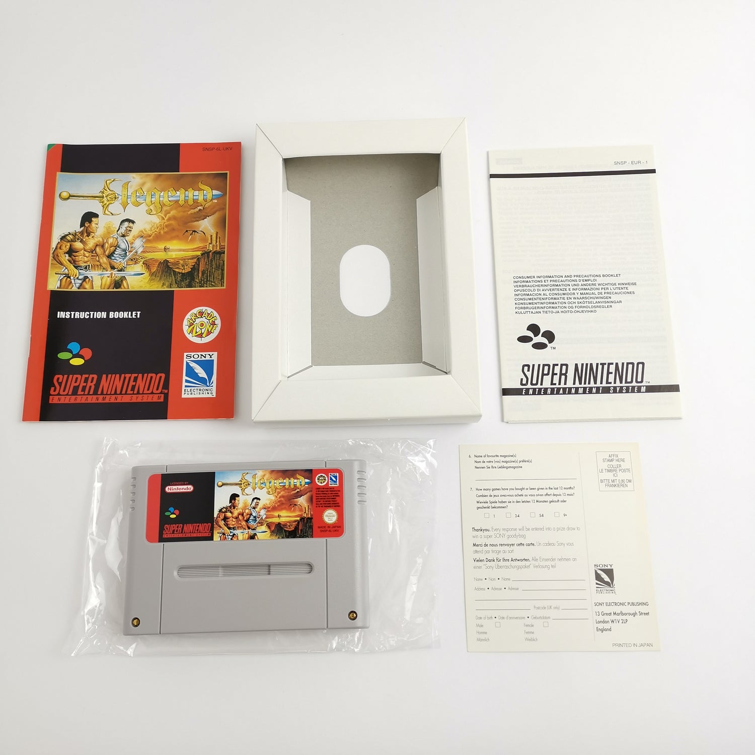 Super Nintendo game: Legend - original packaging & instructions | SNES PAL UKV