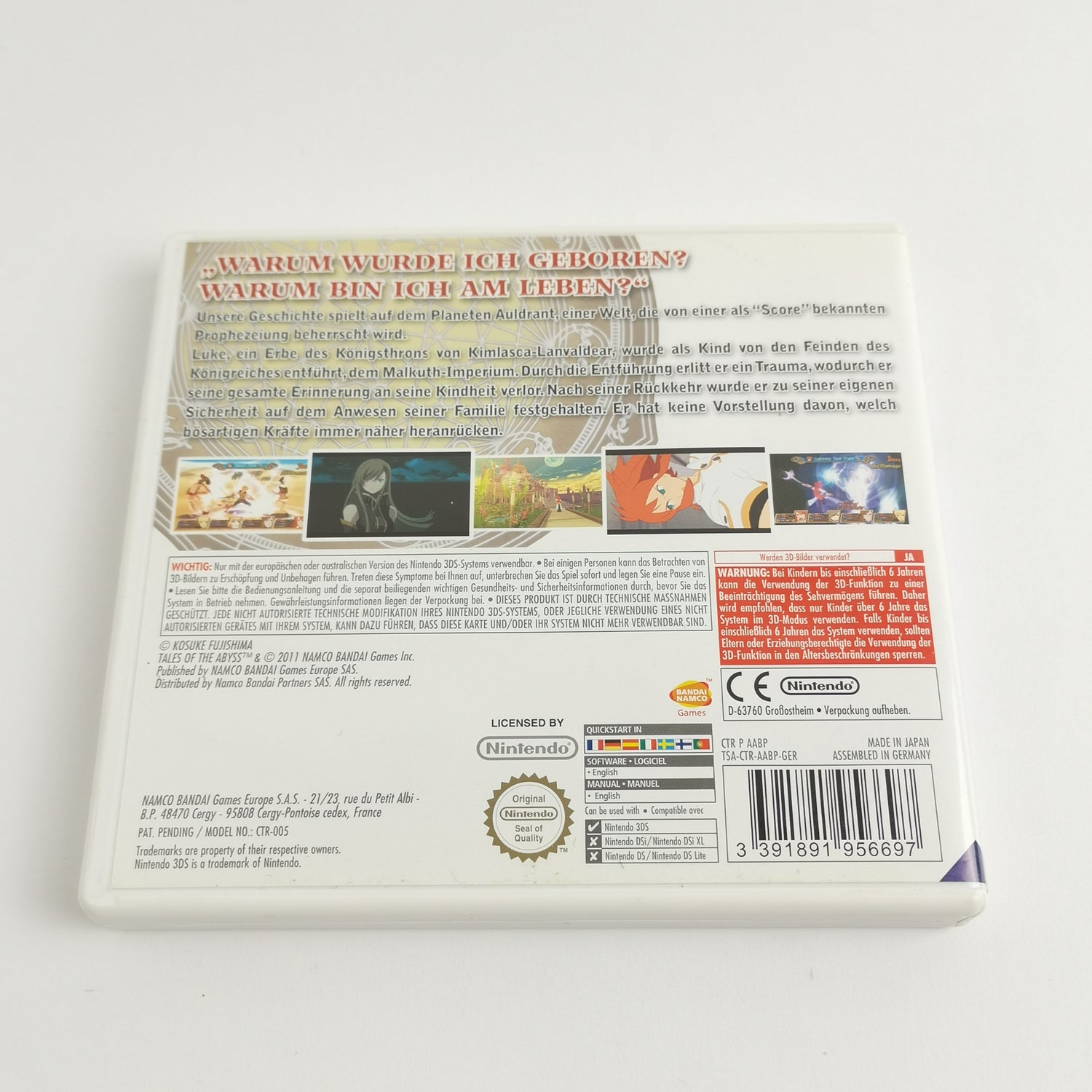 Nintendo 3DS Game: Tales of The Abyss (PAL) + Bradygames Strategy Guide (USA)