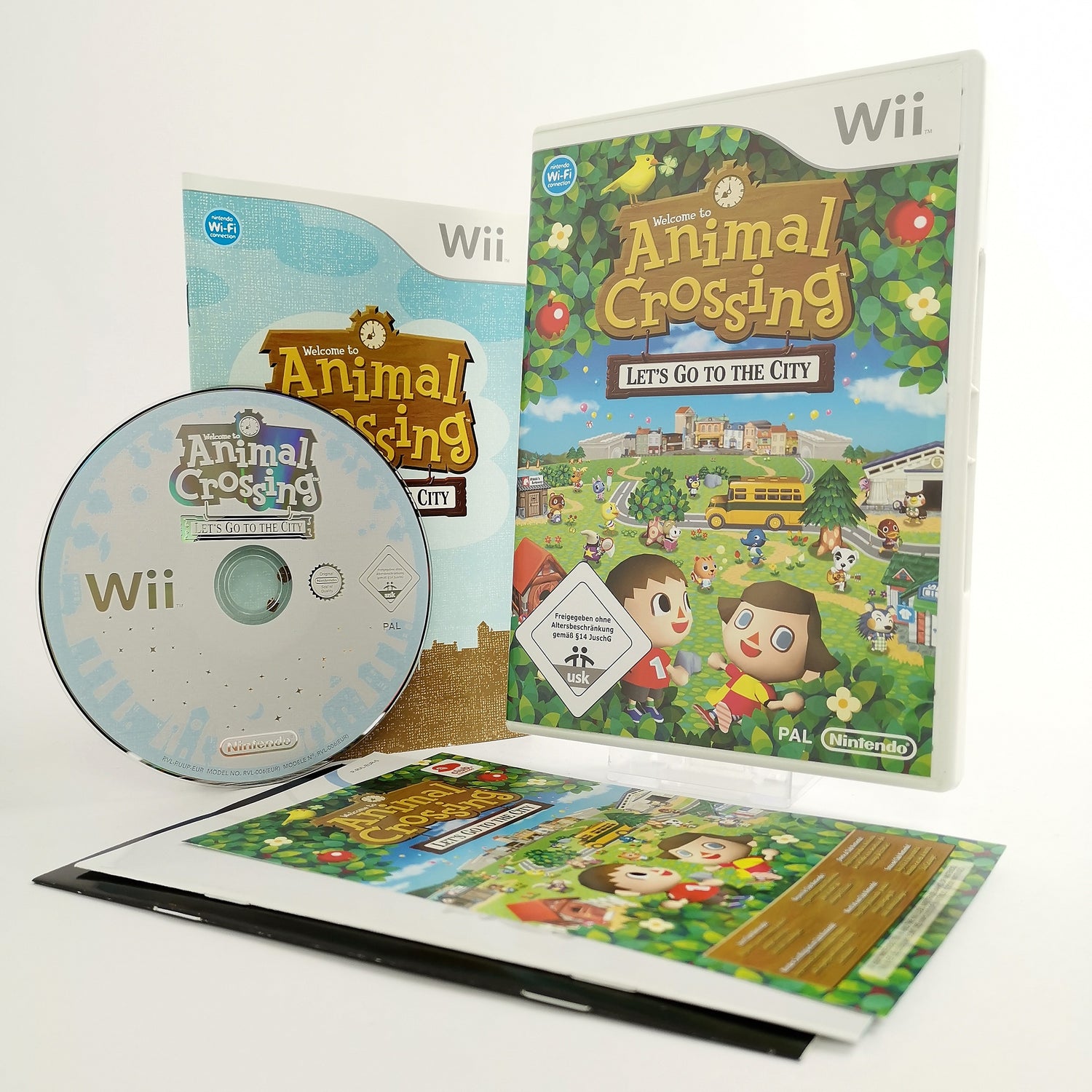 Nintendo Wii Spiel : Animal Crossing Let´s Go To The City - OVP & Anleitung PAL
