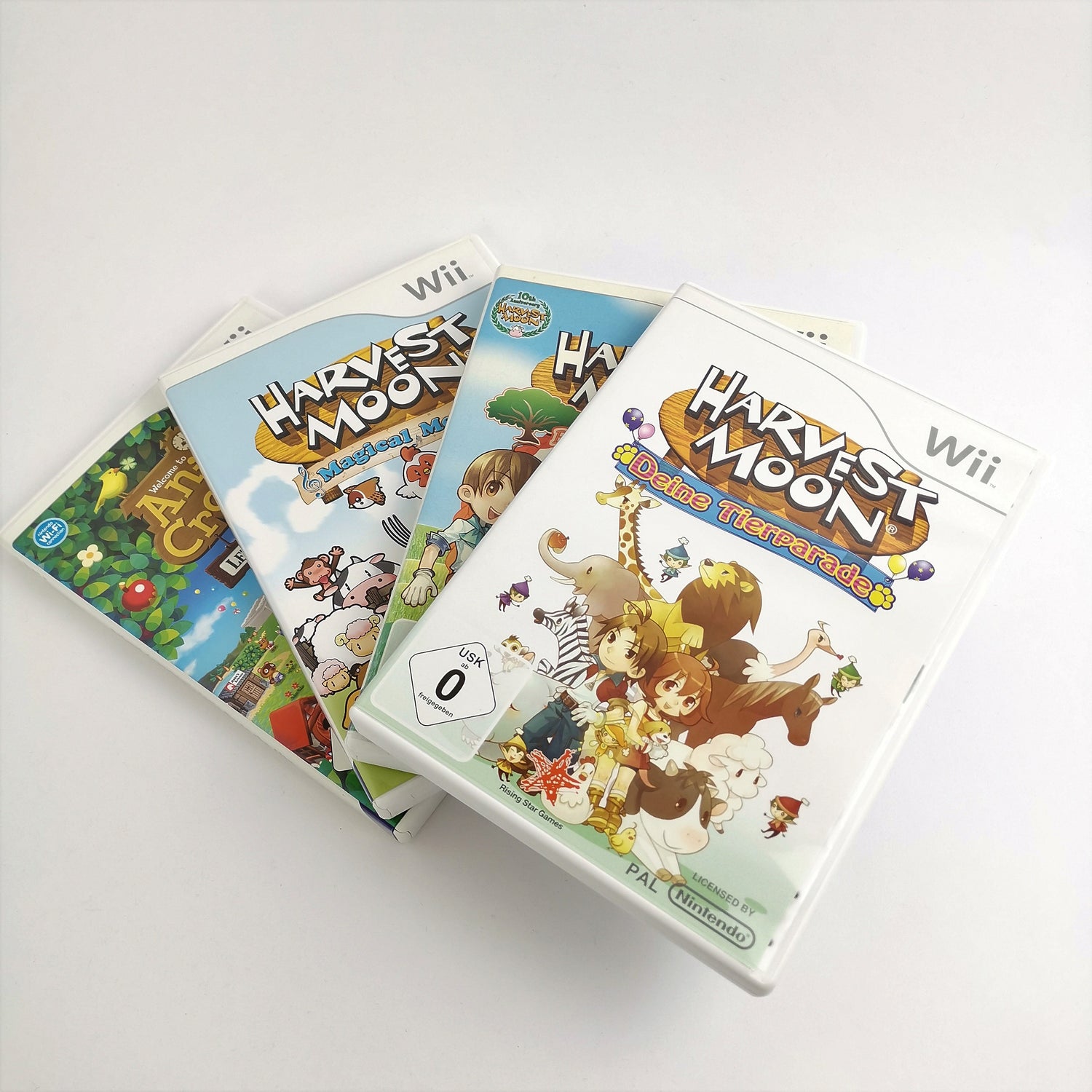 Nintendo Wii Spiele Bundle : Animal Crossing & 3 verschiedene Harvest Moon Games