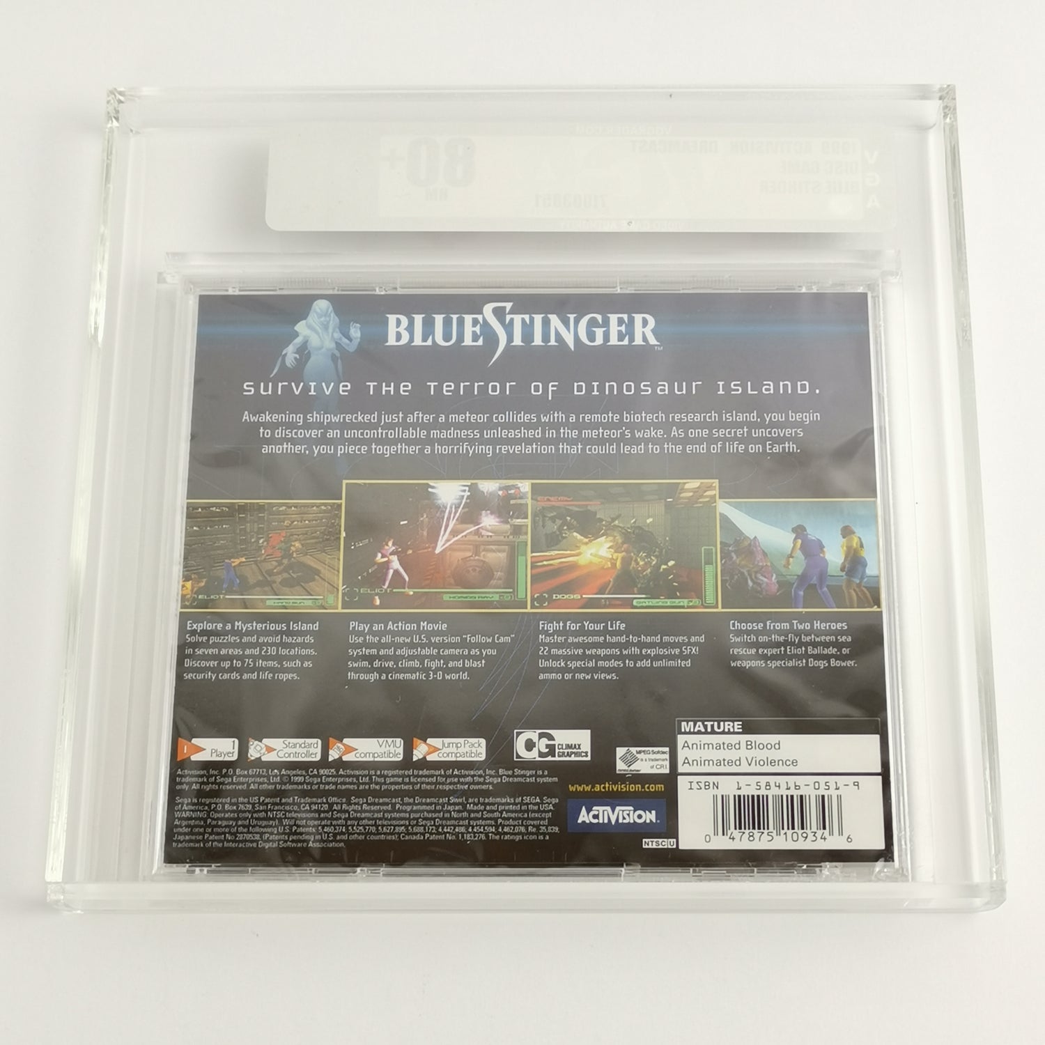 Sega Dreamcast Spiel : Blue Stinger - USA NEU SEALED | Grading VGA 80+ NM